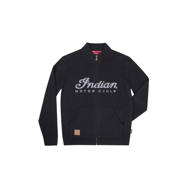 Download Men's Full-Zip Merino Sweater with Embroidered Script Logo ...
