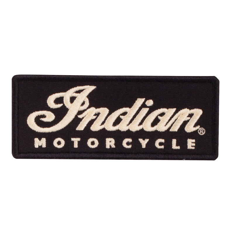 Embroidered Script Logo Patch, Black | Indian Motorcycle