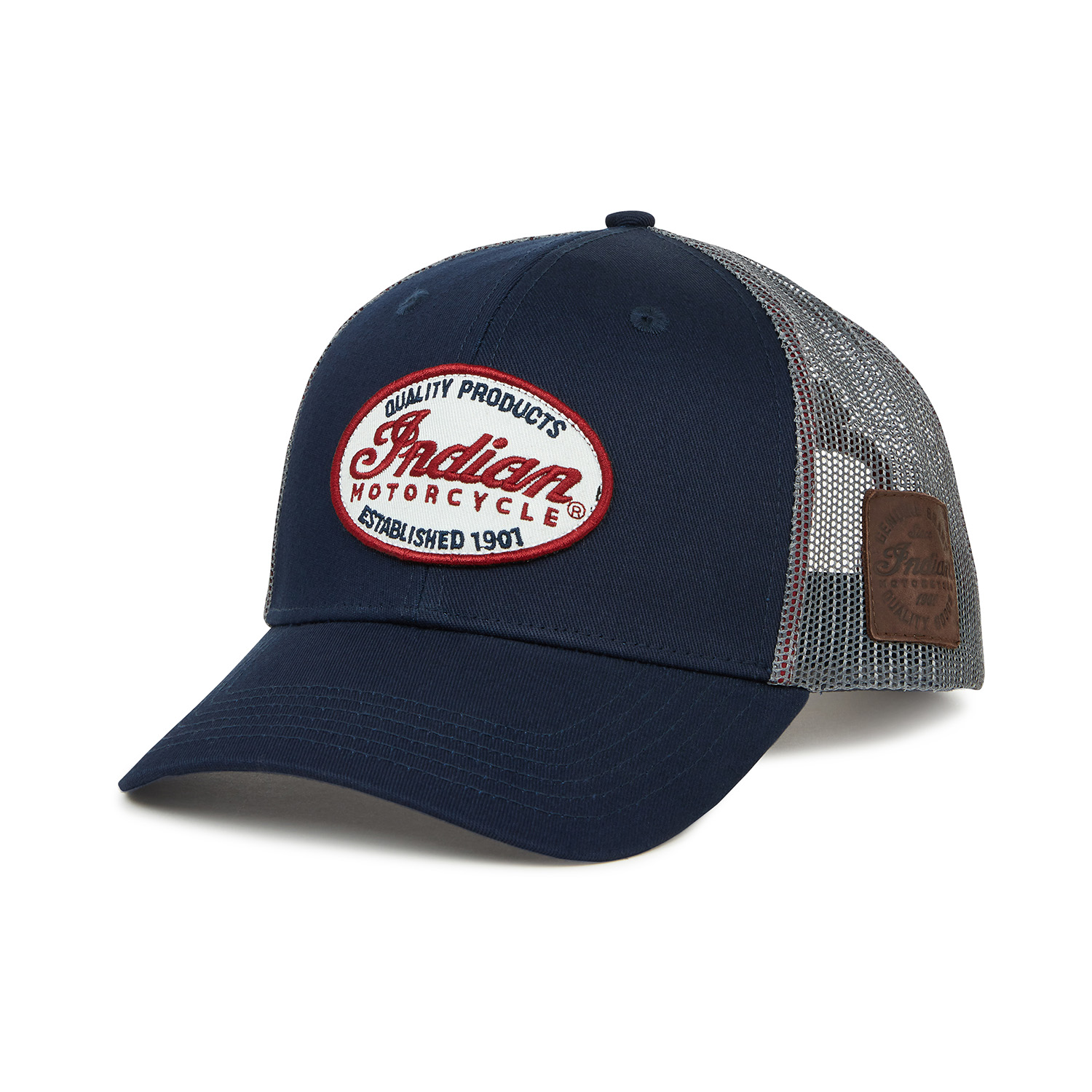 Gray Indian Motorcycle Mirror Patch Flex Fit Hat 