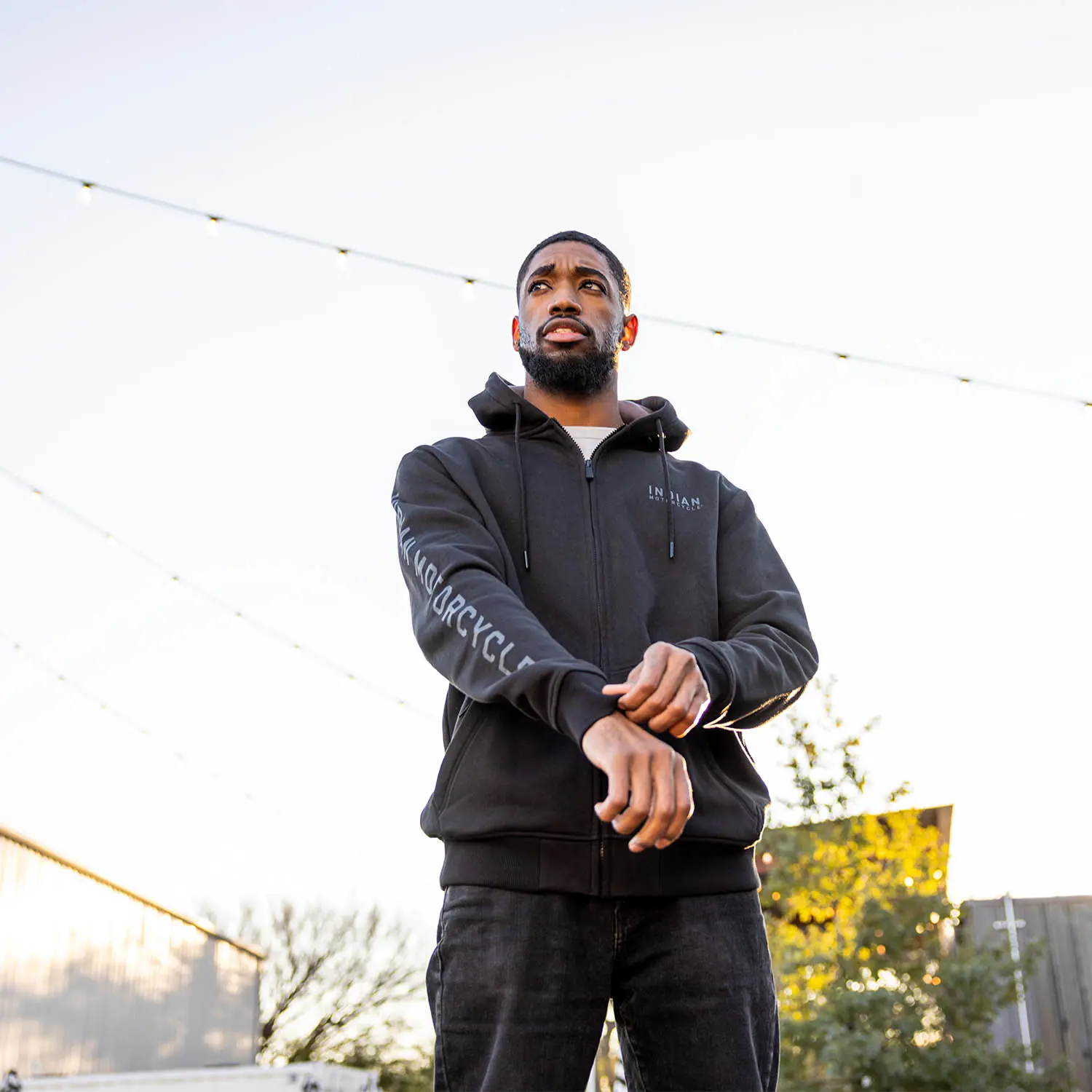 Mens Hoodies Hoodie Indian Style Men's Embroidered Hoodie, Black