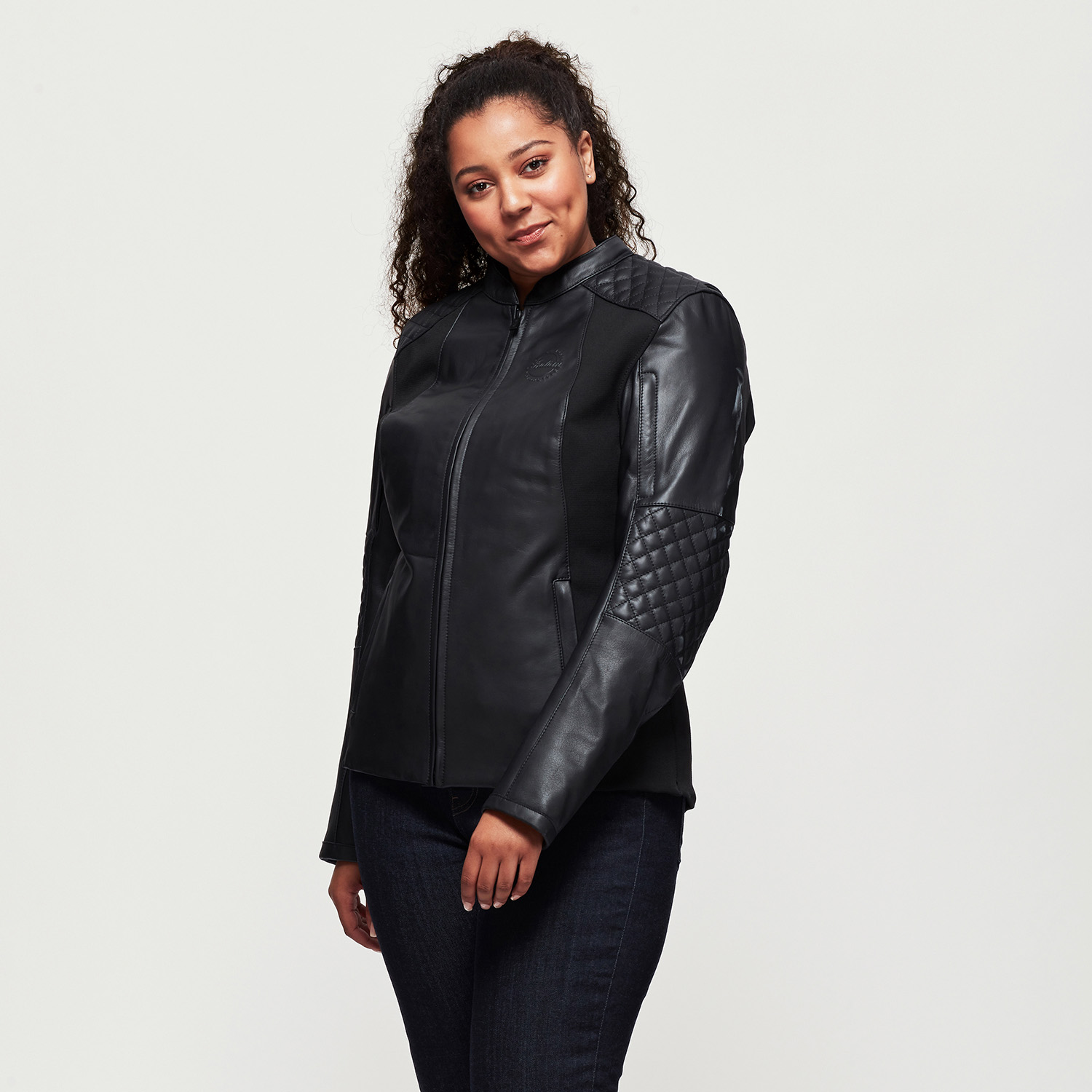 POLARIS Pre-owned Women's Drew Leather Jacket, Black