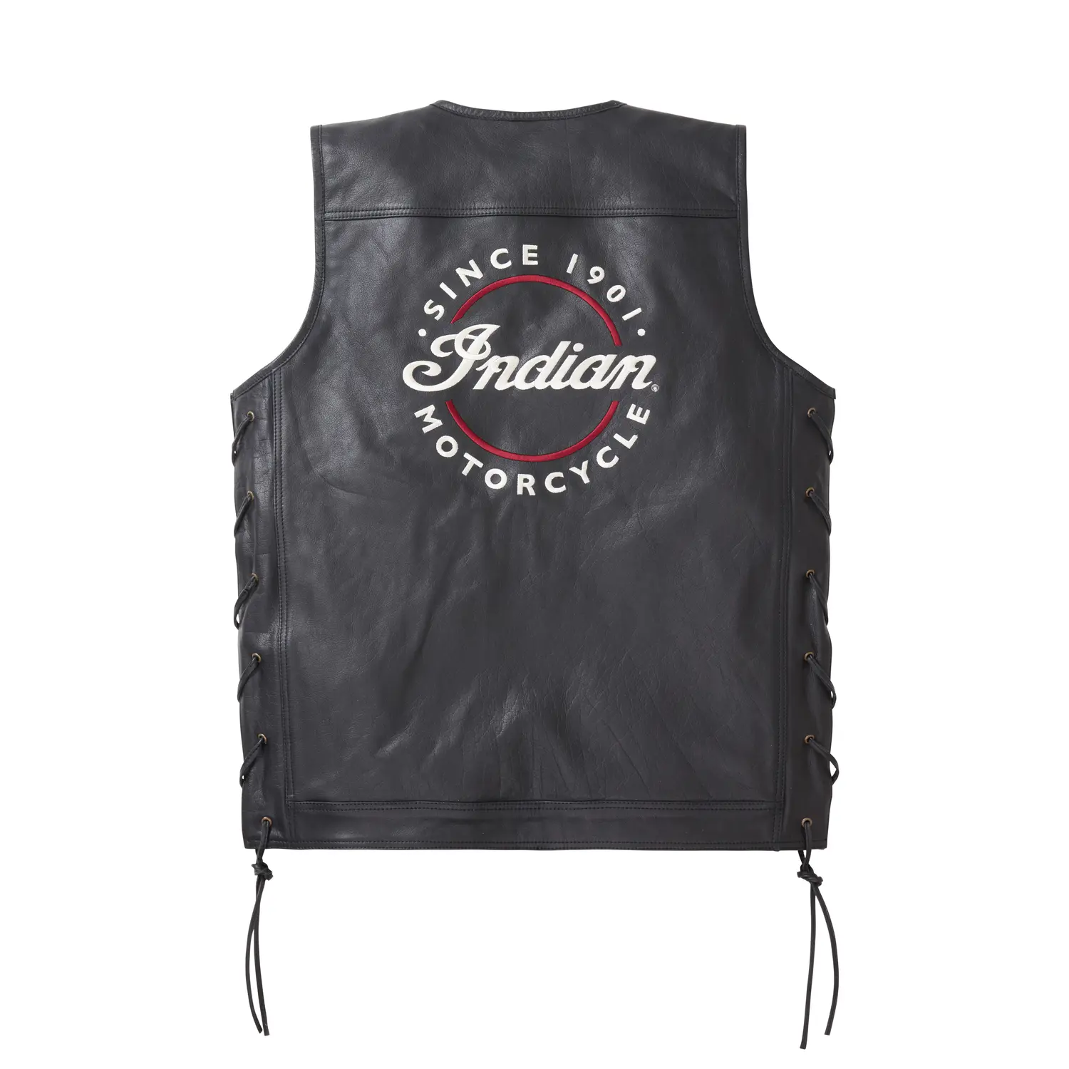 Men's Western Vest, Black Indian Motorcycle