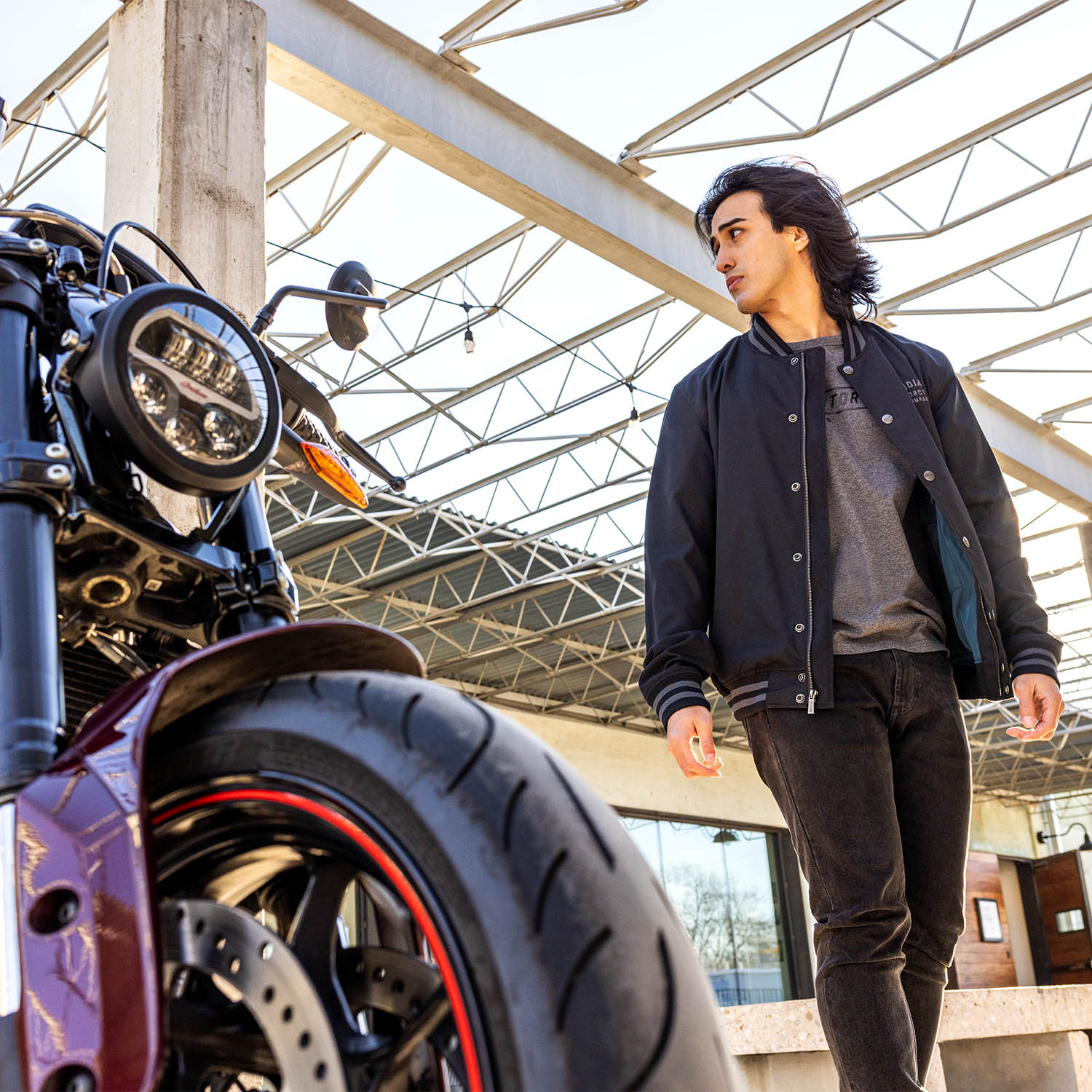 Indian Motorcycle ジャケット ブラック 中古・古着通販】INDIAN MOTORCYCLE (インディアンモーター