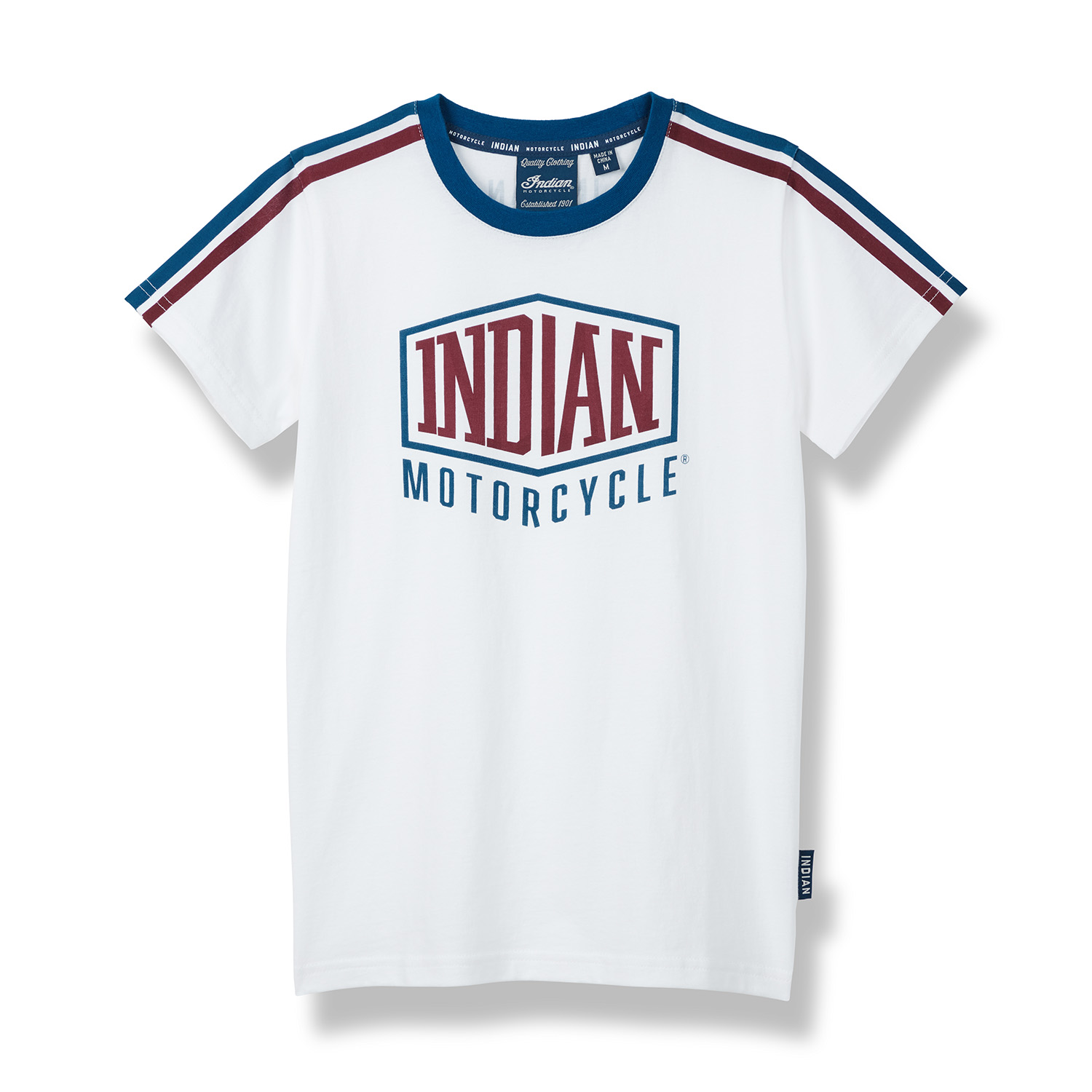 286075803 8-9 Years Indian Motorcycle Kid's Long-Sleeve Motocross T-Shirt White 
