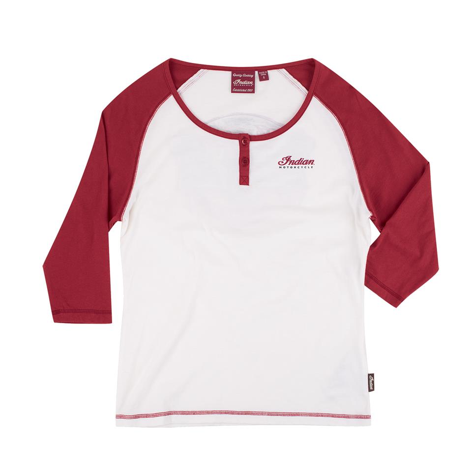 white t shirt with red sleeves
