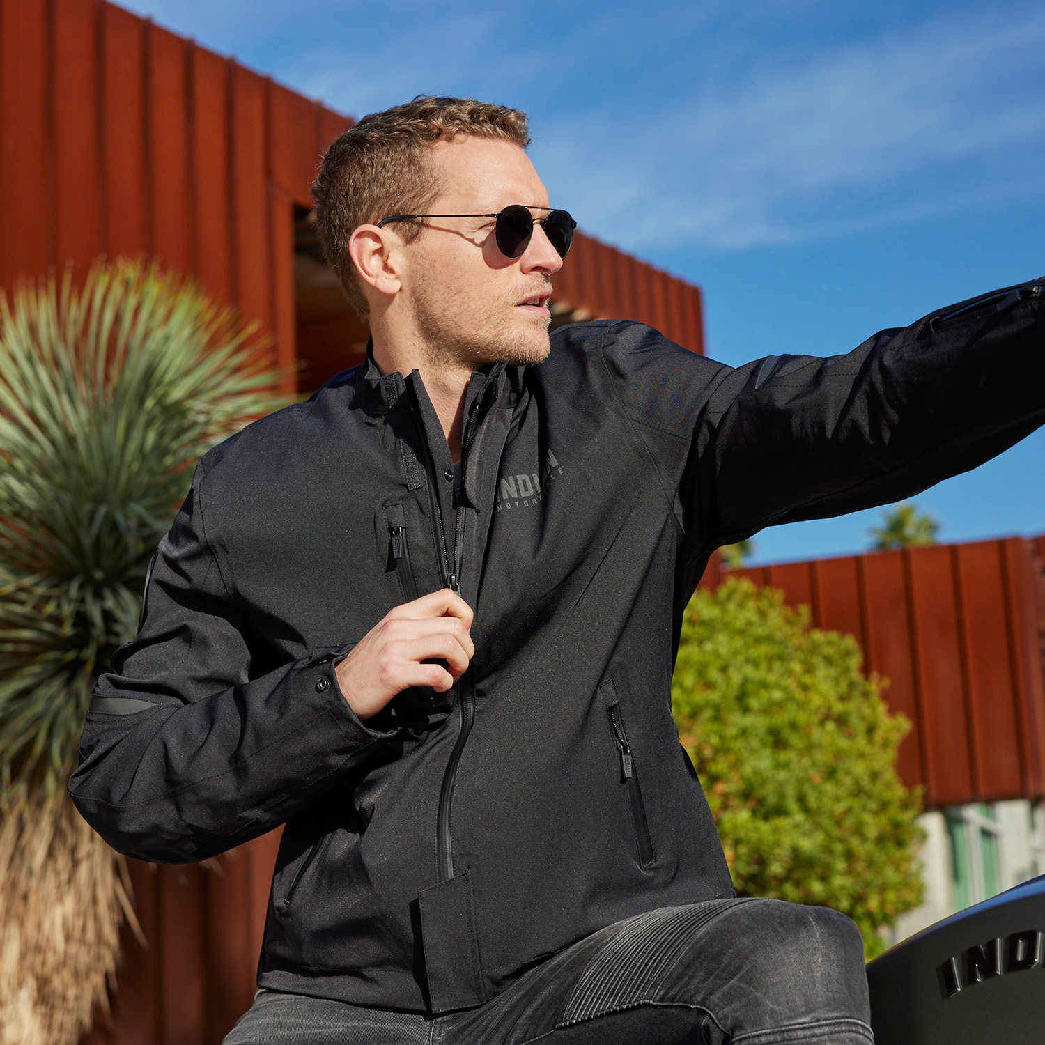 Indian Motorcycle ジャケット ブラック Men's Franklin Jacket, Black | Indian Motorcycle