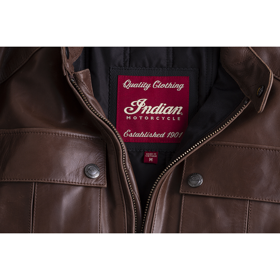 miniature 88  - Indian Motorcycle Men&#039;s Leather Getaway Riding Jacket with Removable Liner