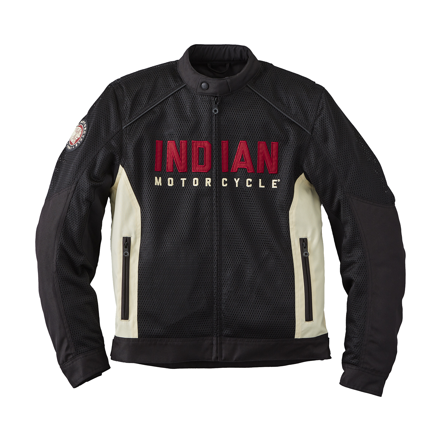 Indian Motorcycle Men's Mesh Lightweight 2 Riding Jacket with Removable Liner Black