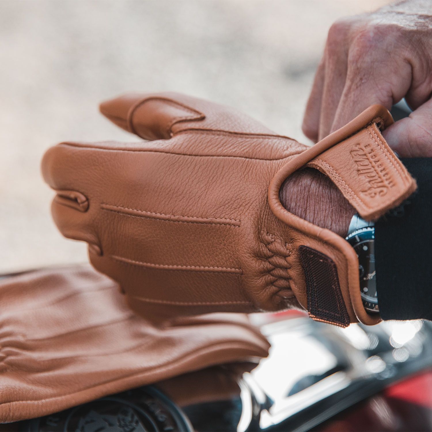 the real mccoy's | buco motorcycle glove - deerskin brown