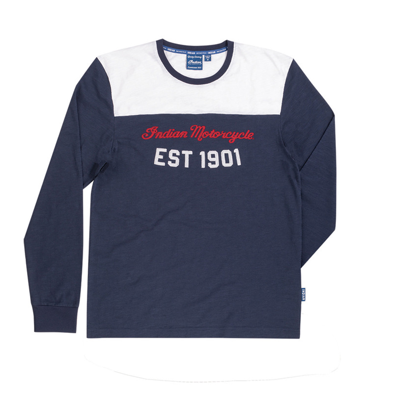 Men's Long-Sleeve Retro Motocross T-Shirt, Navy | Indian Motorcycle