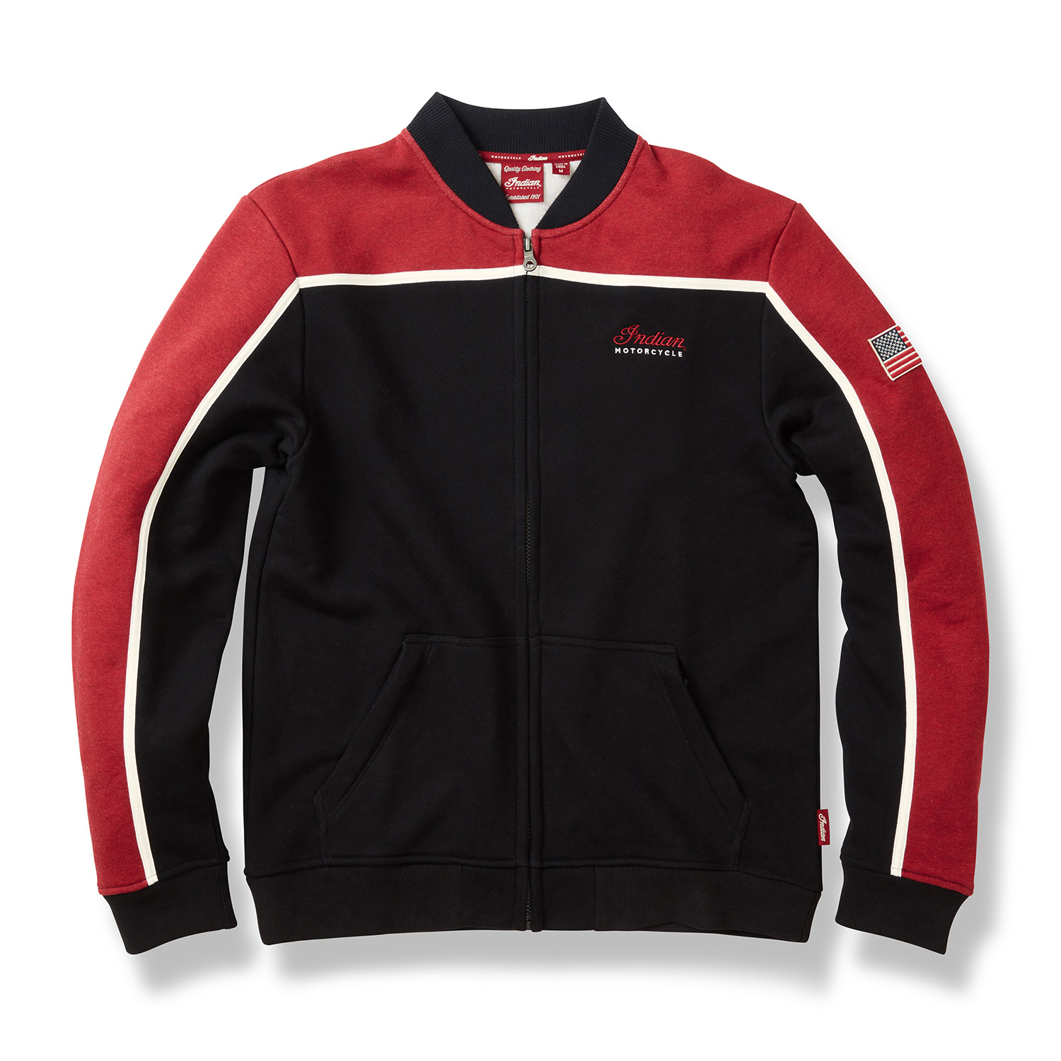 Men s Zip Thru Fleece Black Indian Motorcycle