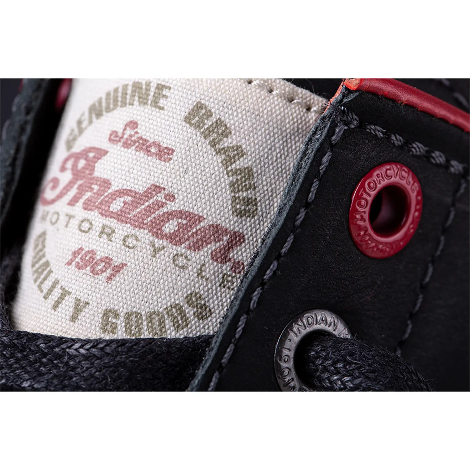 Indian Motorcycle Leather Bryant Vibram Sneakers Mens Size 11 Black/Red Amazon.com: Indian Motorcycle Men main image 4