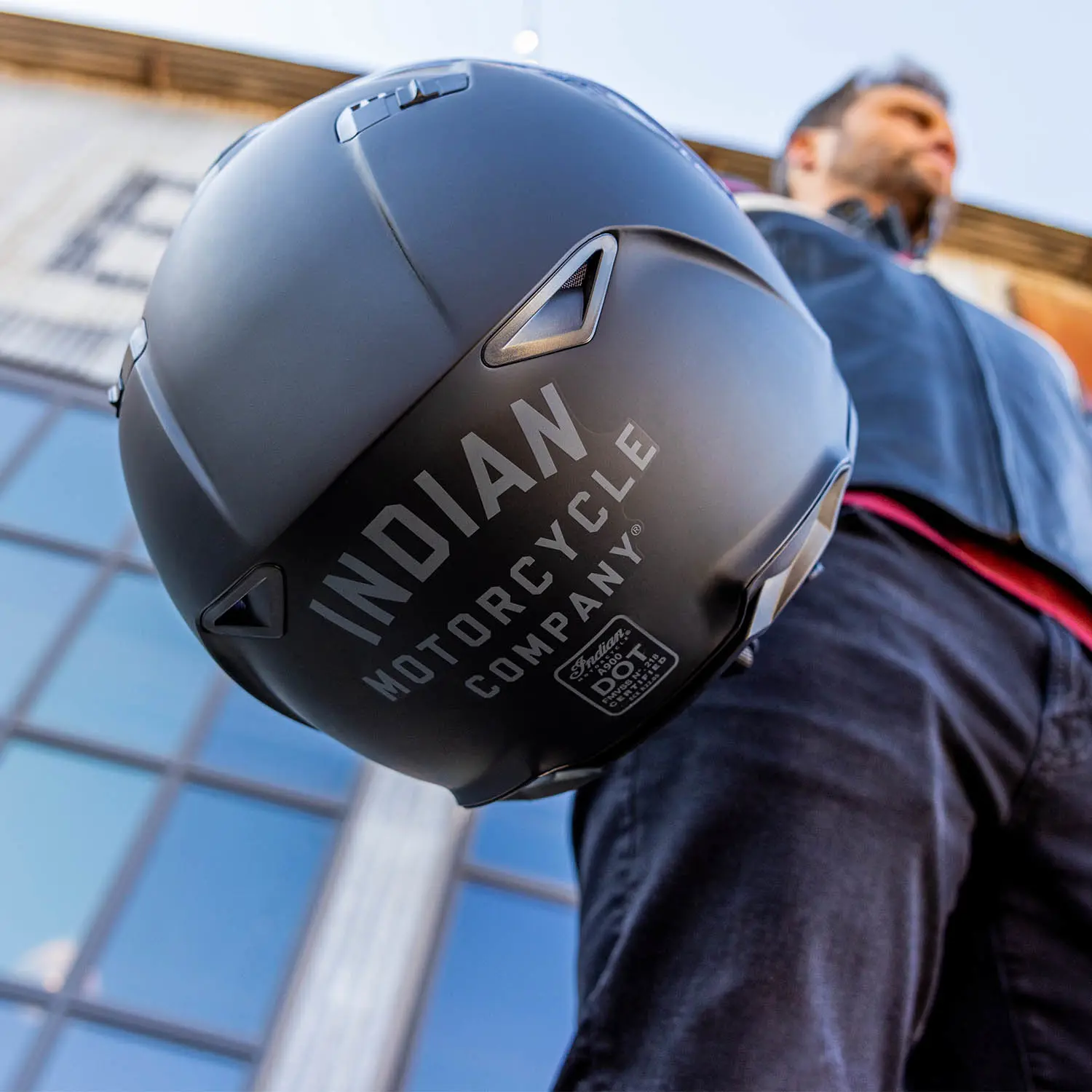 Modular Matte Helmet, Black Indian Motorcycle