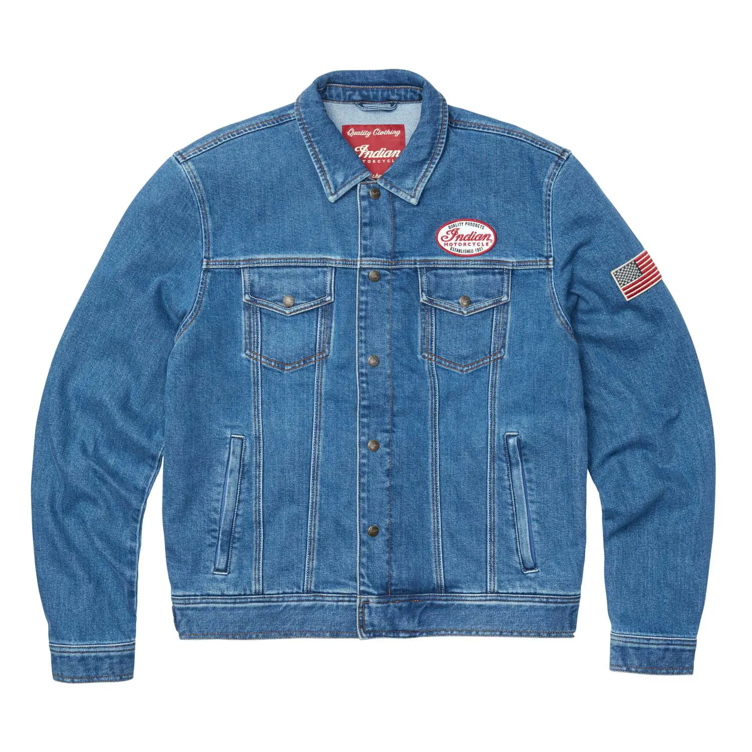 Men's Denim Jacket, Blue Indian Motorcycle