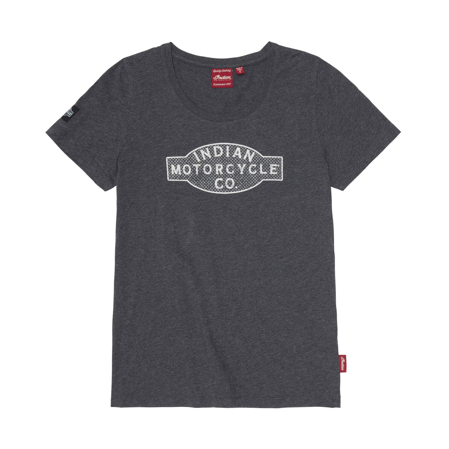 Indian Motorcycle Tシャツ グレー Women's Factory Sign T-Shirt, Gray | Indian Motorcycle
