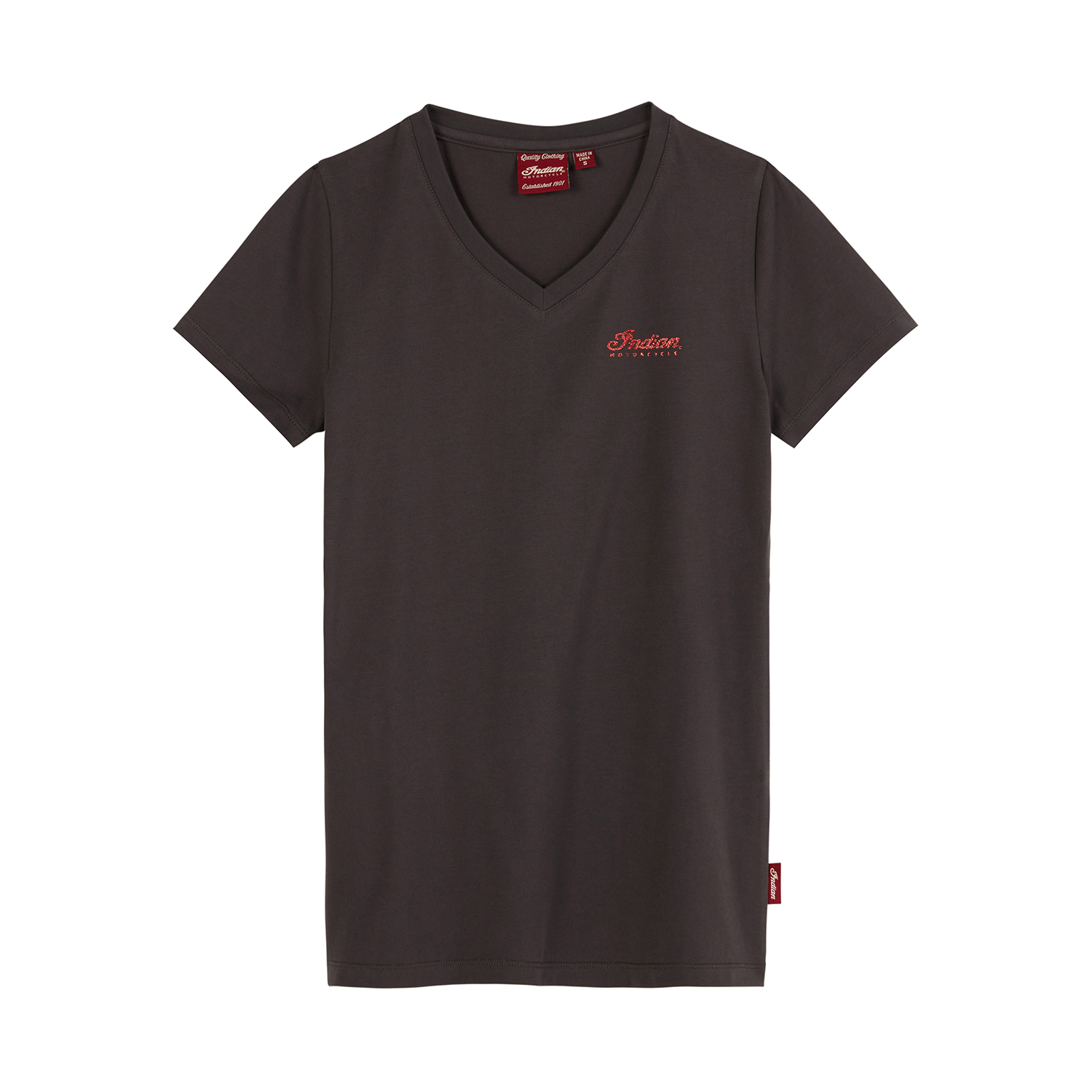 Women's Mixed Embroidery Print T-Shirt, Khaki | Indian