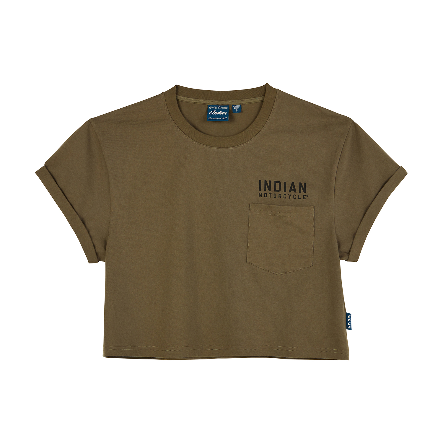 Women's 1901 IMC Pocket T-Shirt, Khaki | Indian Motorcycle