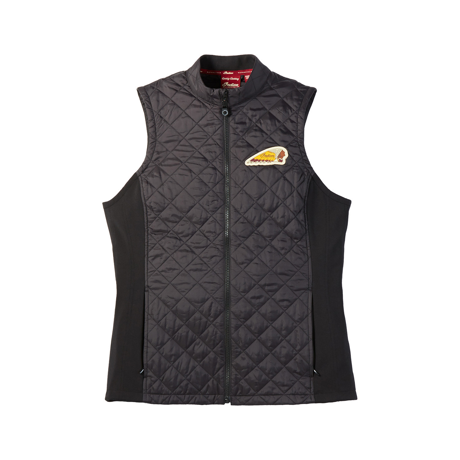miniature 6 - Indian Motorcycle Women Textile Quilted Vest, Black