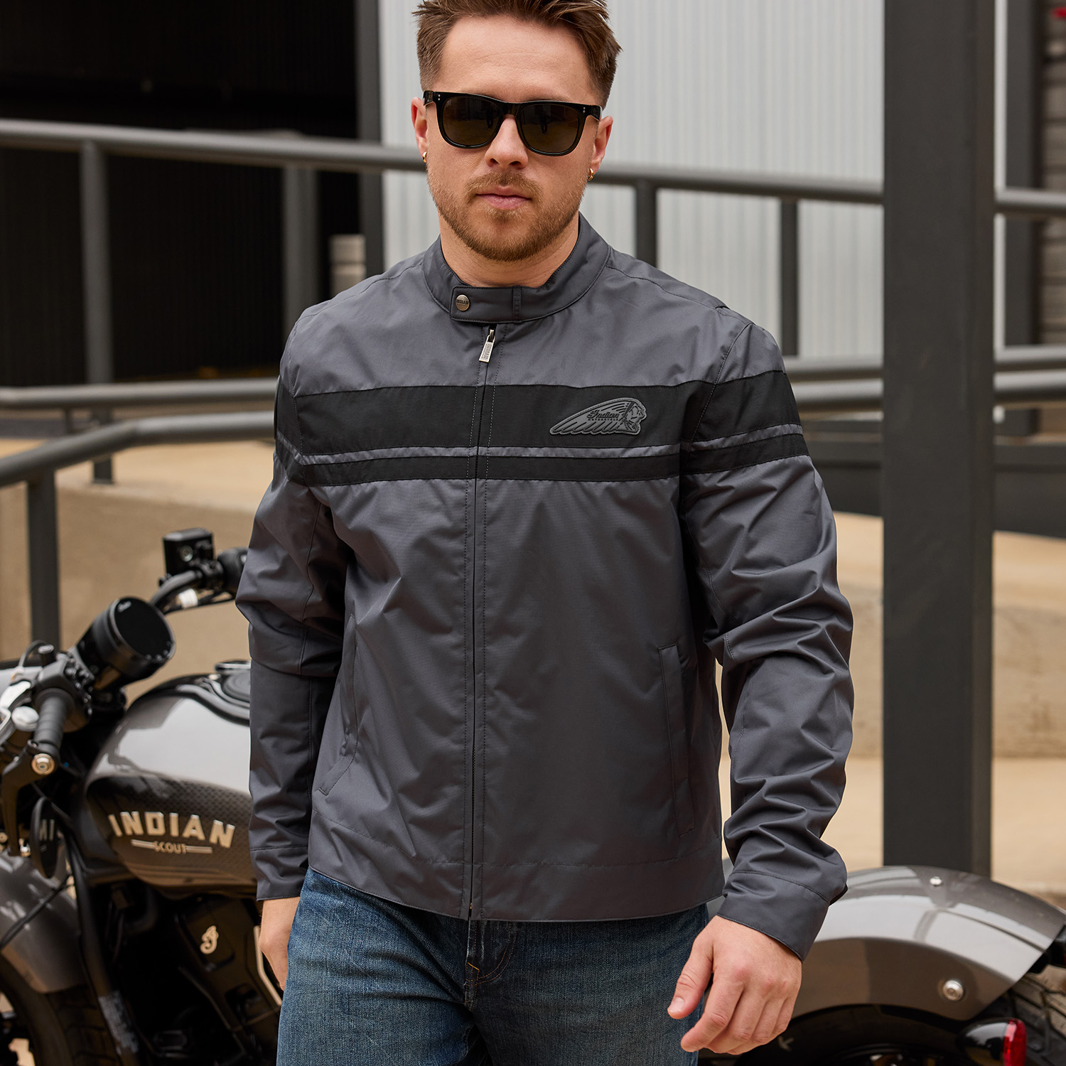 Indian Motorcycle Men's Dominion Jacket Gray 2865668 | eBay