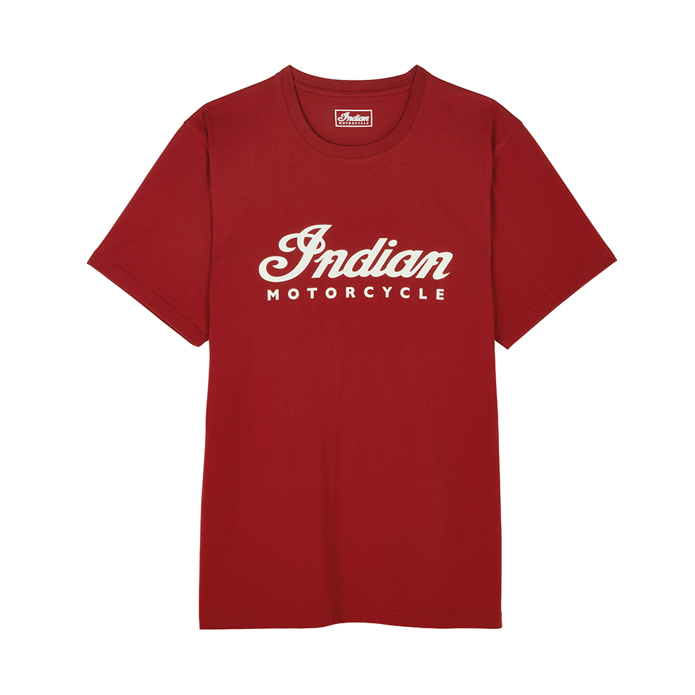 Men's Essential Script Logo T-shirt, Red | Indian Motorcycle