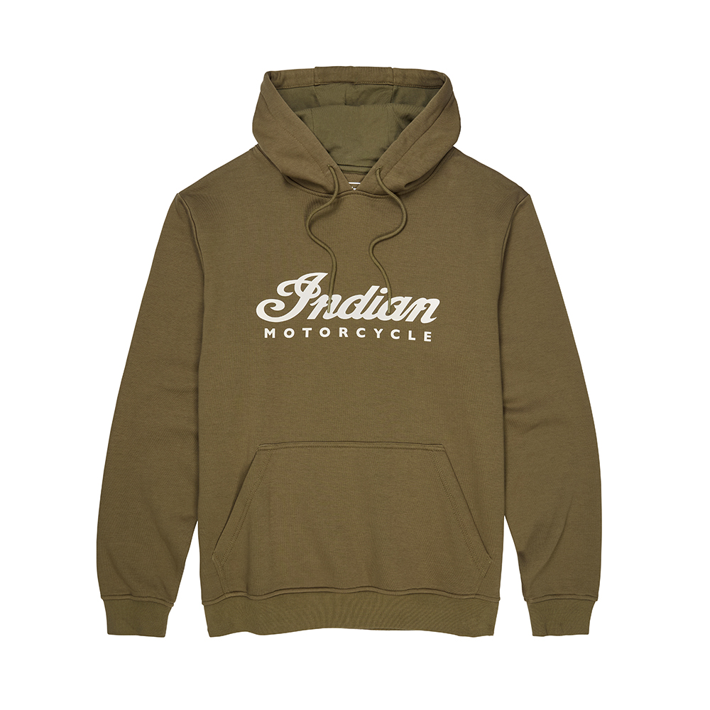 Men's Essential Script Logo Hoodie, Green | Indian Motorcycle