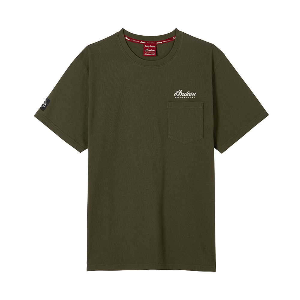 Men's Headdress Pocket T-shirt, Green | Indian Motorcycle