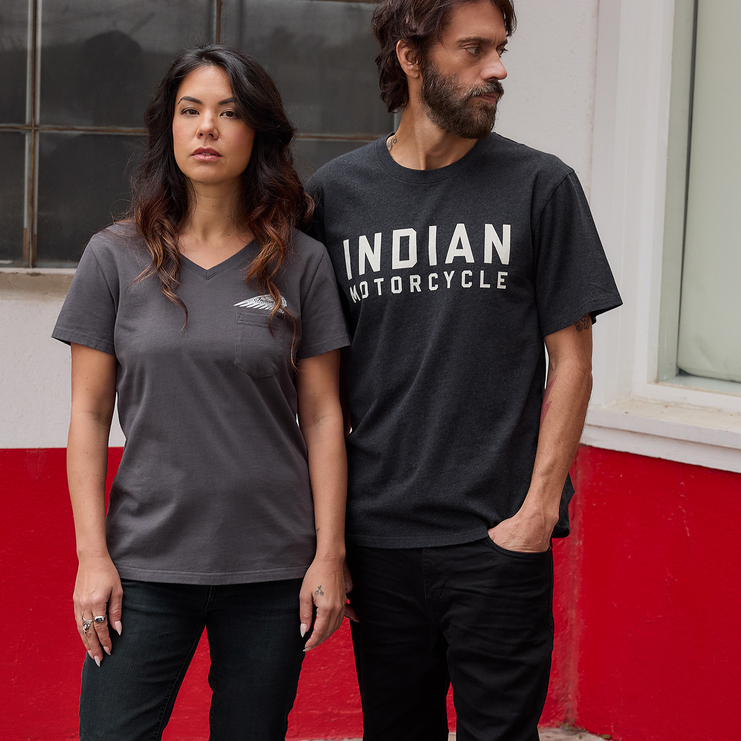 Men's Block Logo Print T-shirt, Black | Indian Motorcycle