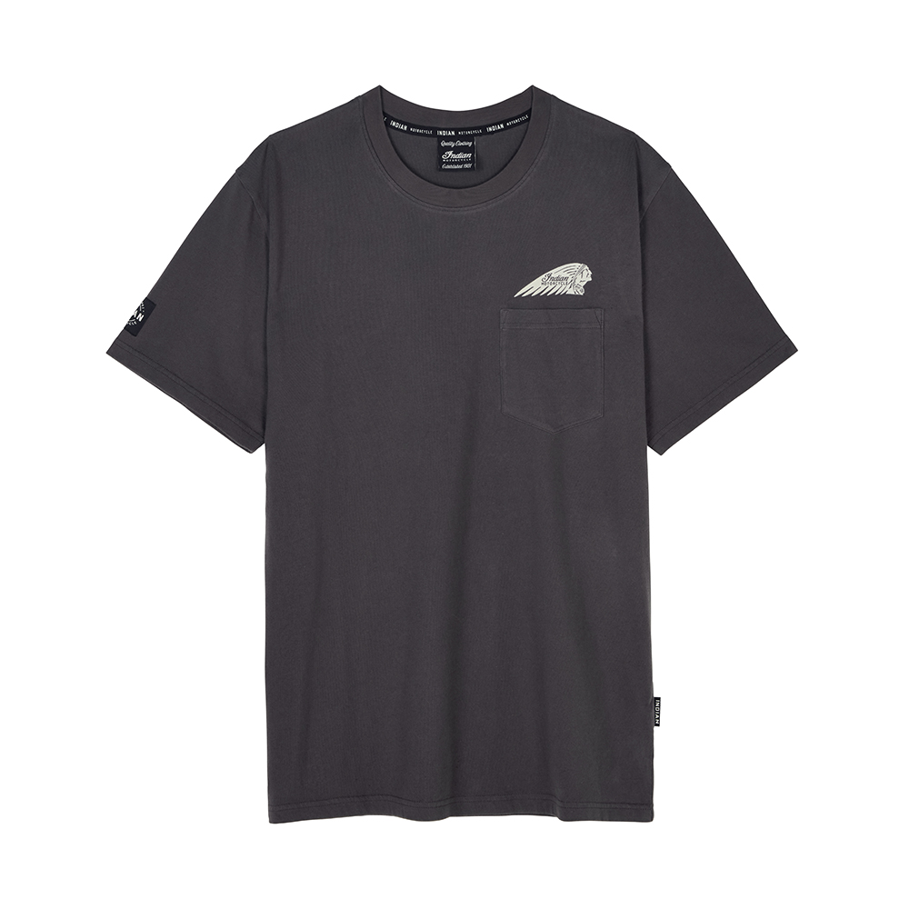 Men's Outline Block Pocket T-shirt, Gray | Indian Motorcycle