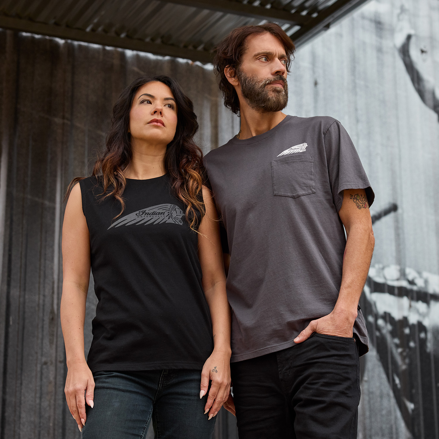 Women's Headdress Print Tank, Black | Indian Motorcycle