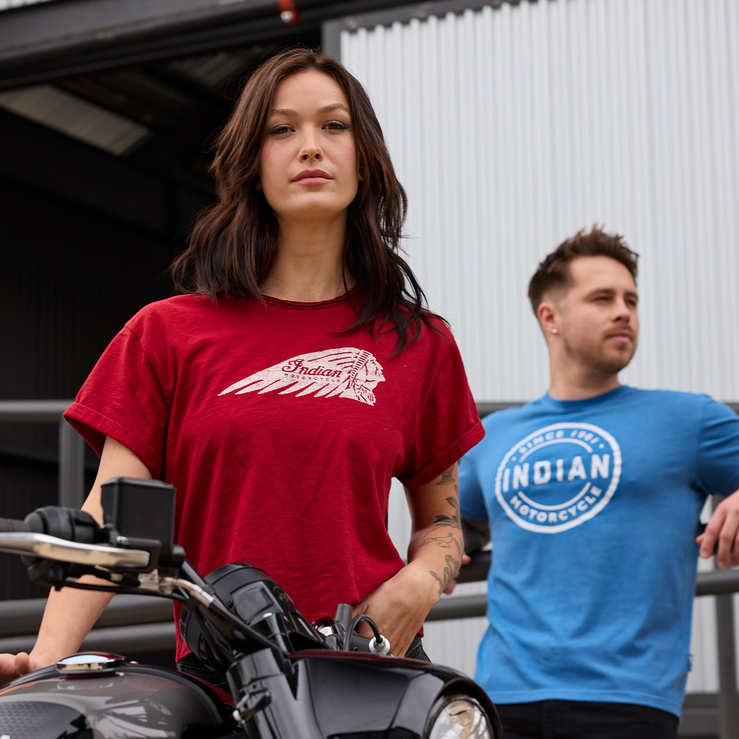 Women's Cropped Headdress T-shirt, Red | Indian Motorcycle