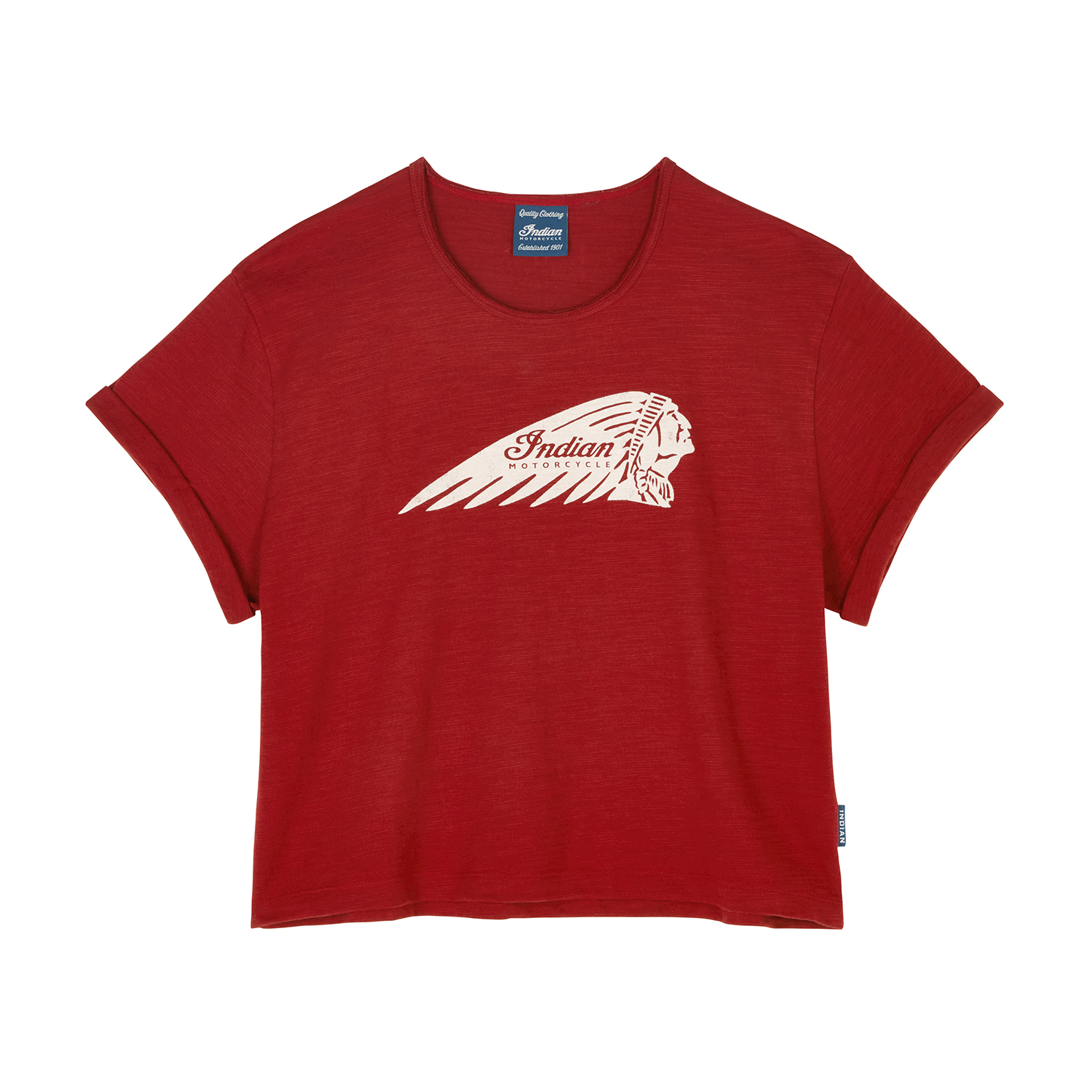 Women's Cropped Headdress T-shirt, Red | Indian Motorcycle