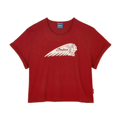 Women's Cropped Headdress T-shirt, Red