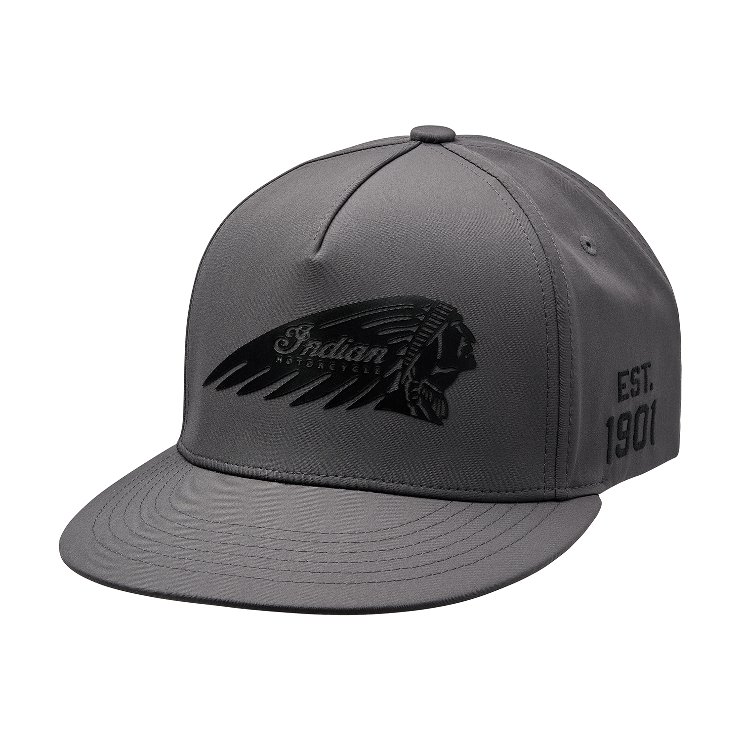 Headdress Print Flat Peak Cap, Gray | Indian Motorcycle