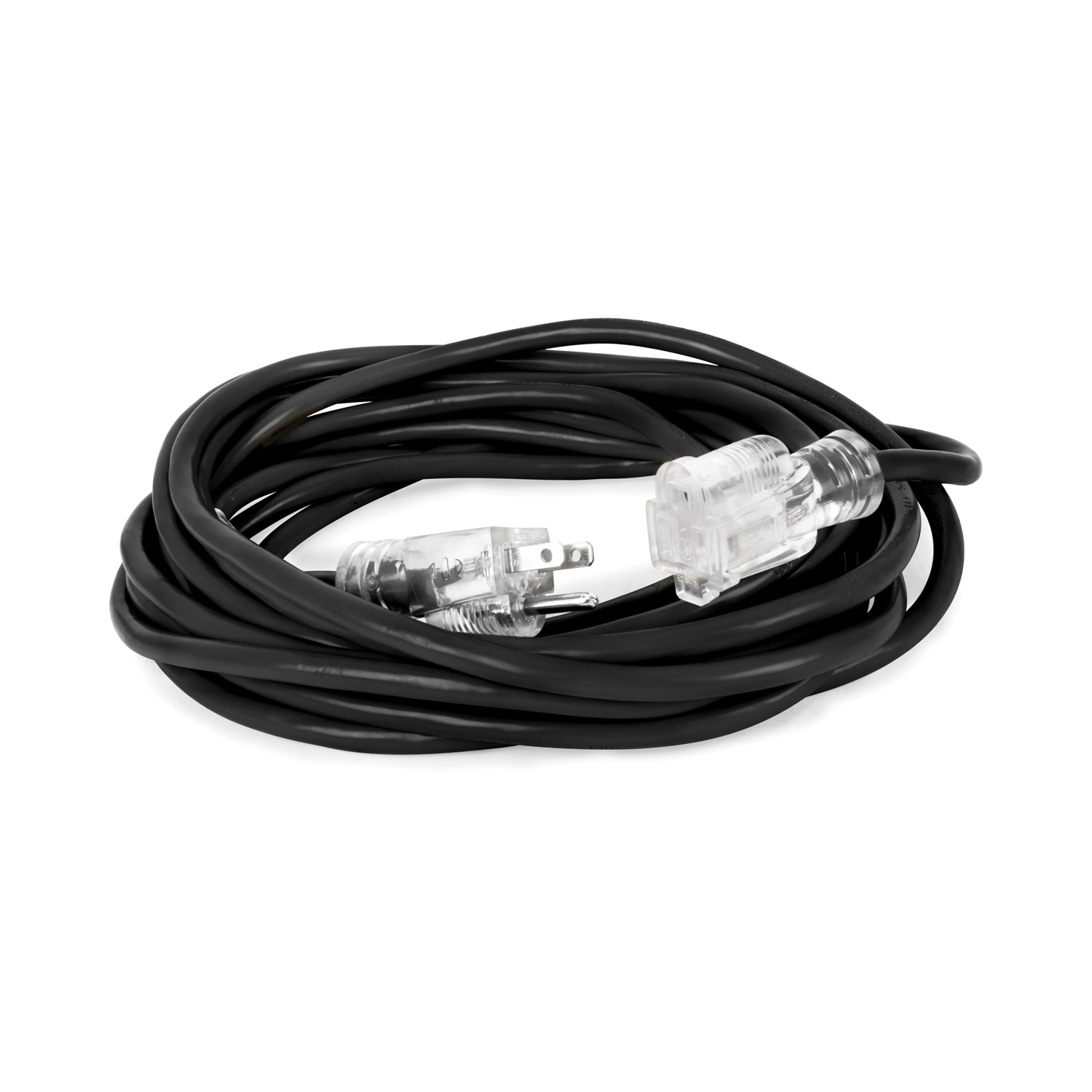 25' Single Outlet Heavy Duty Extension Cord with Lighted End