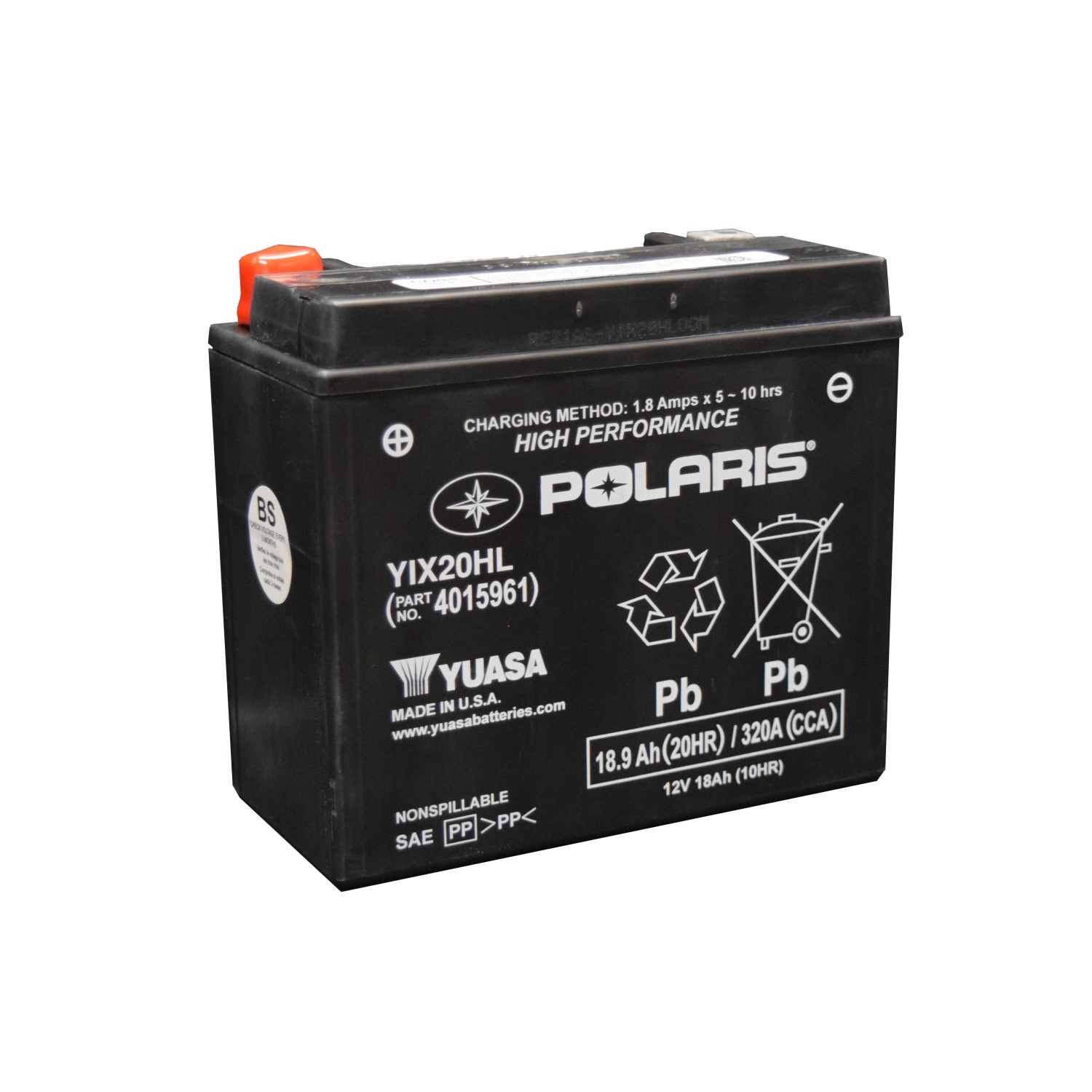 Battery, YTX20HL, 18AH, 310 CCA, Part 4015961 | Polaris Sportsman