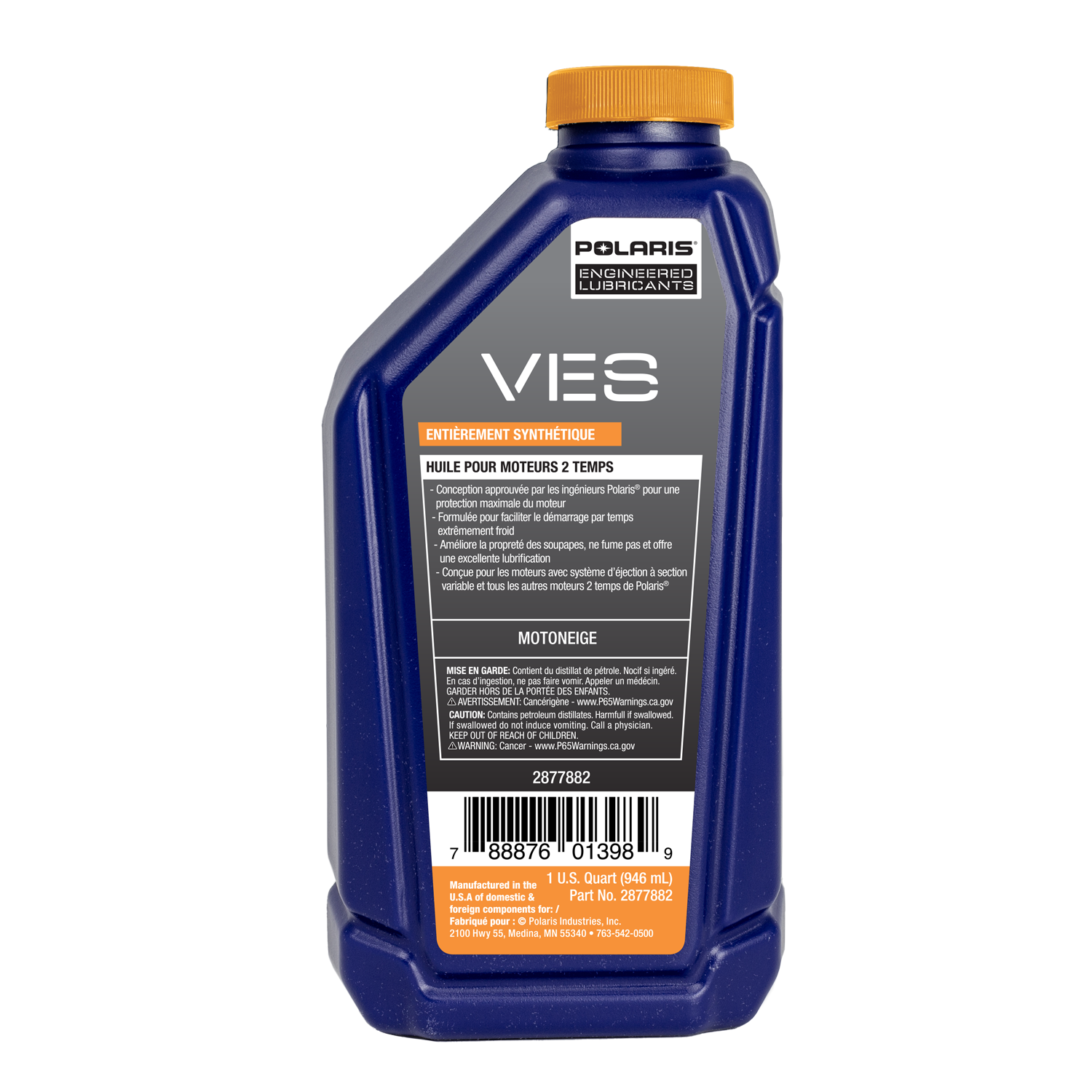 Polaris Snowmobile VES Full Synthetic 2 Cycle Engine Oil for Switchback, INDY,