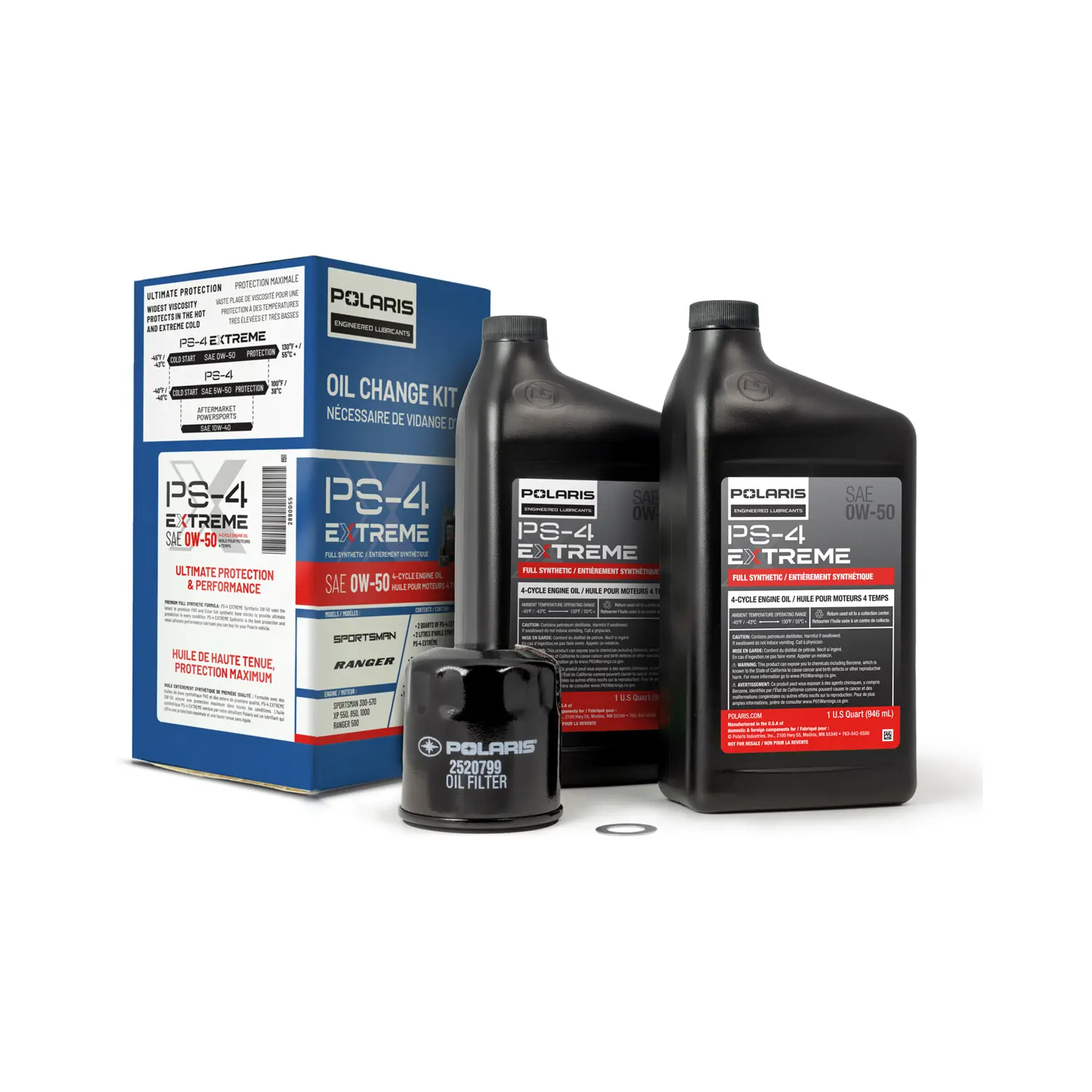 Full Synthetic Oil Change Kit, 2202166, 2 Quarts of PS-4 Engine