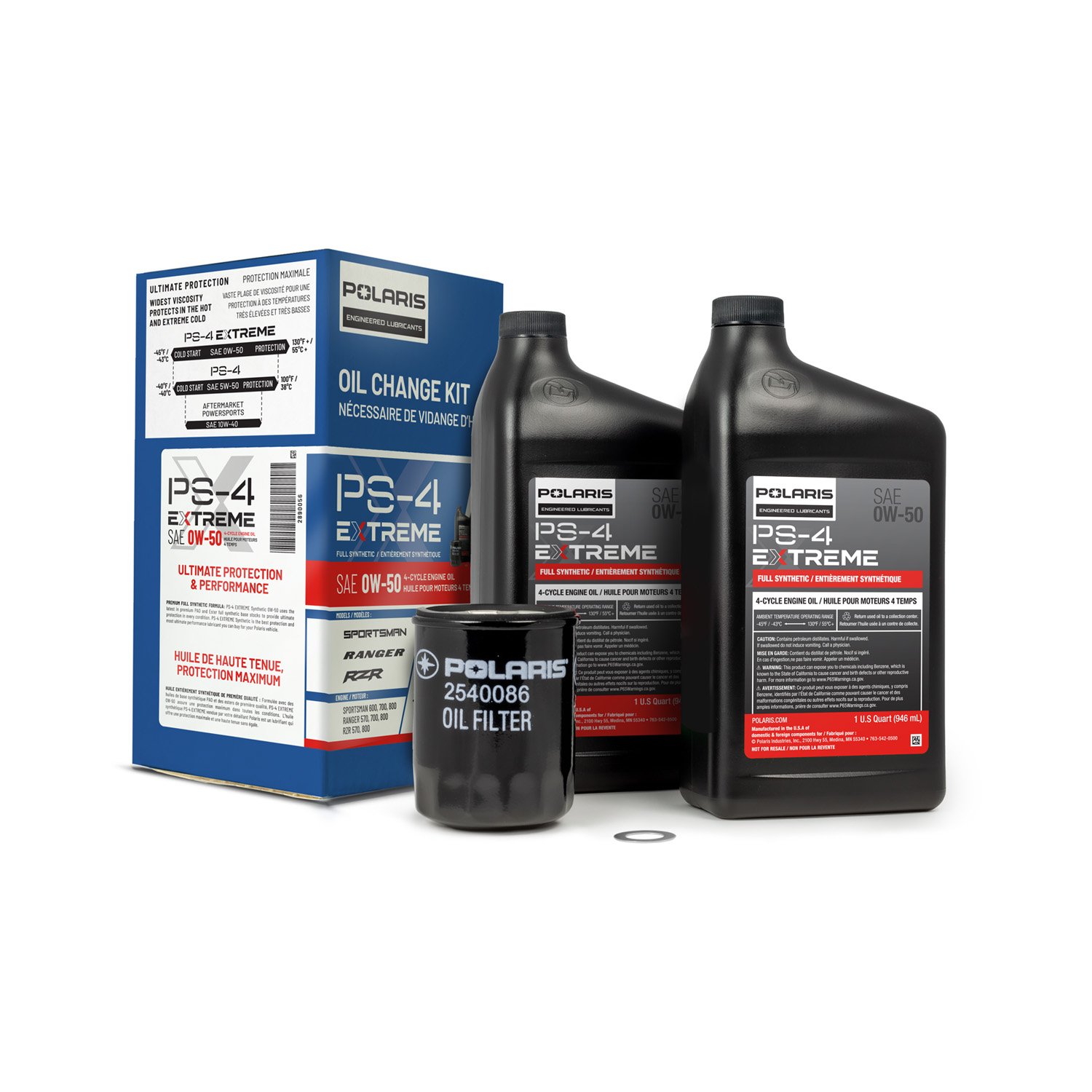 Full Synthetic Oil Change Kit, 2 Qts. Of PS-4 Extreme Engine Oil, 1 Oil ...
