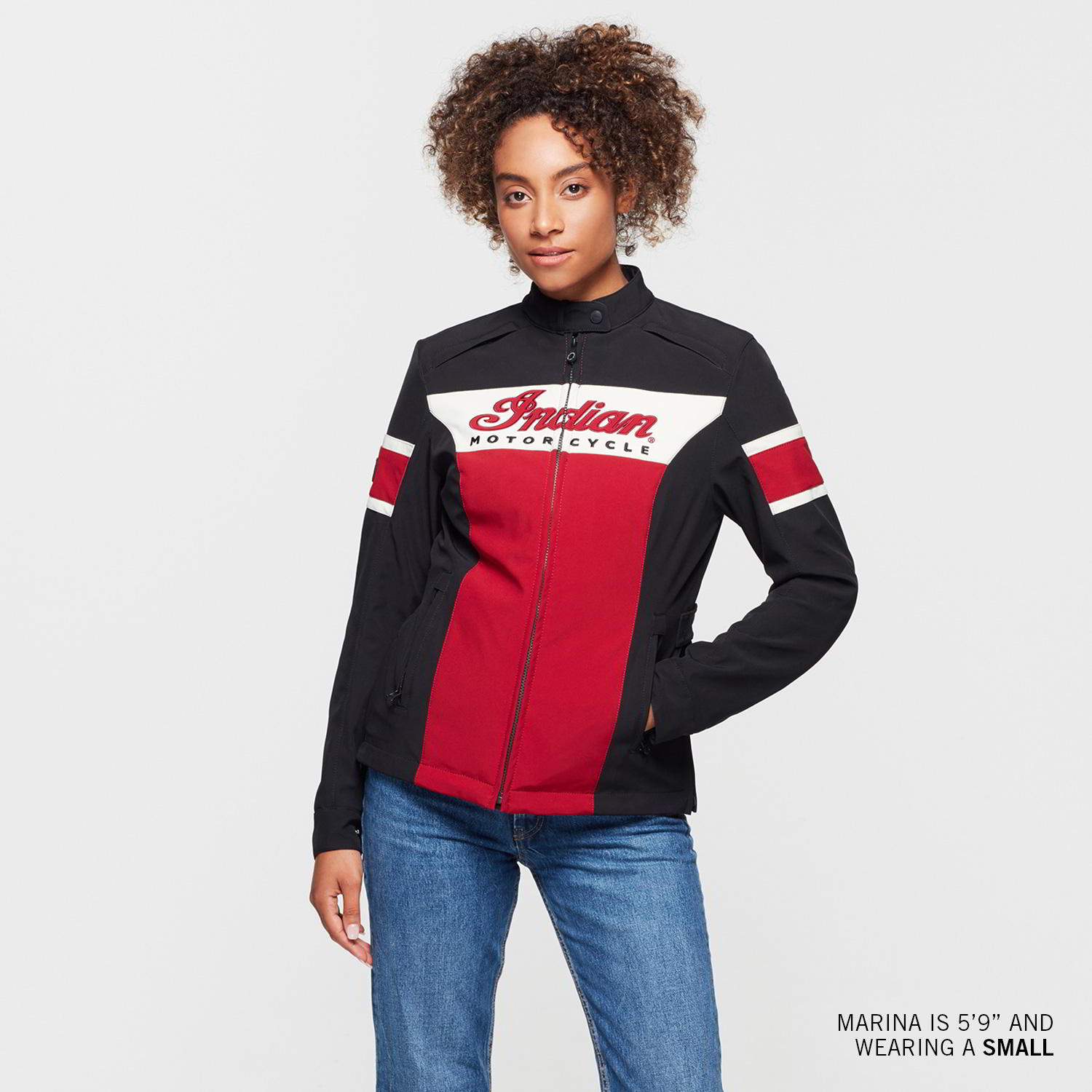 Indian XL レッド ストライプジャケット Women's Madison Jacket, Red | Indian Motorcycle