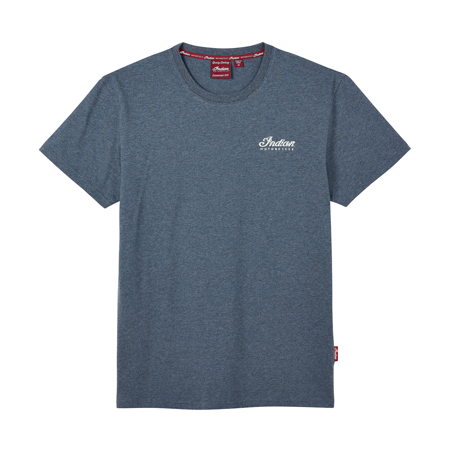 Men's Mixed Embroidery Print T-Shirt, Blue | Indian Motorcycle