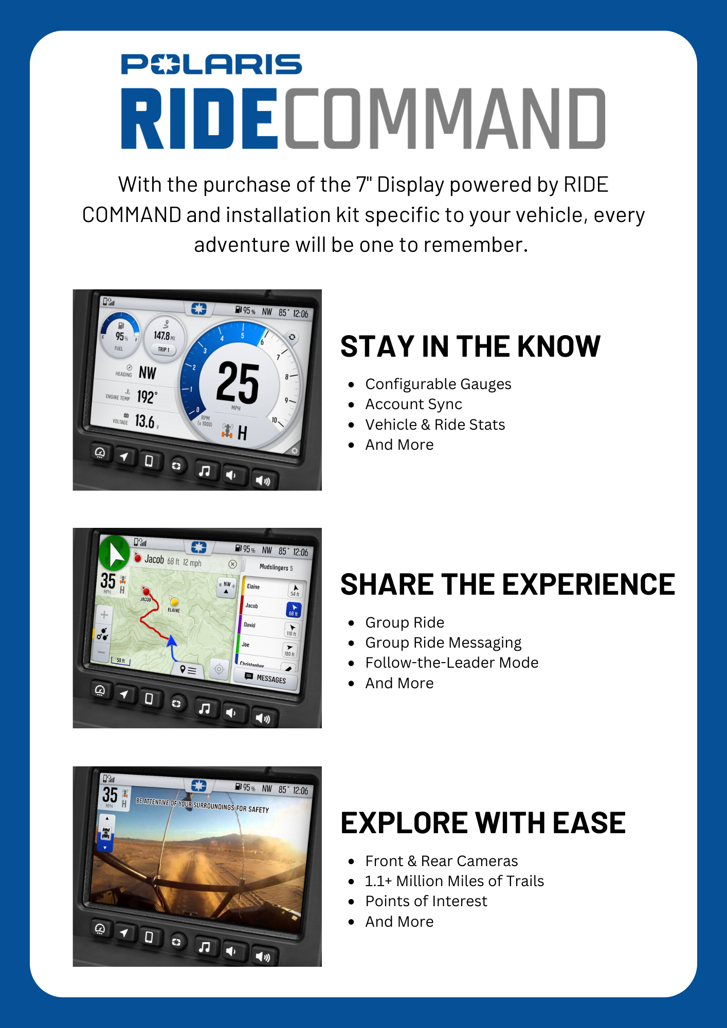 7” Display Powered by RIDE COMMAND | Polaris RZR