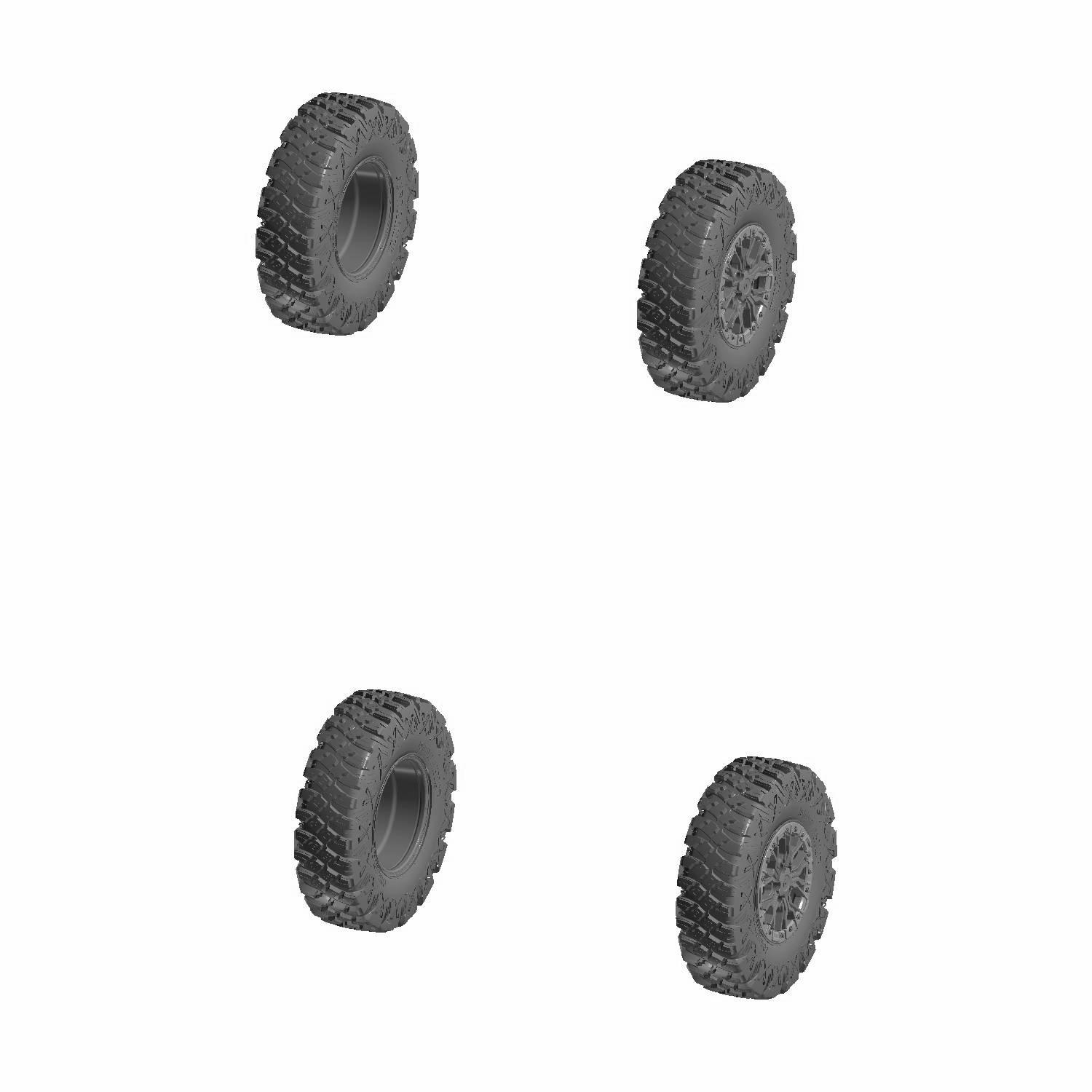 Pro Armor Wheel & Tire Set: 5307 Beadlock & Crawler XR, 32