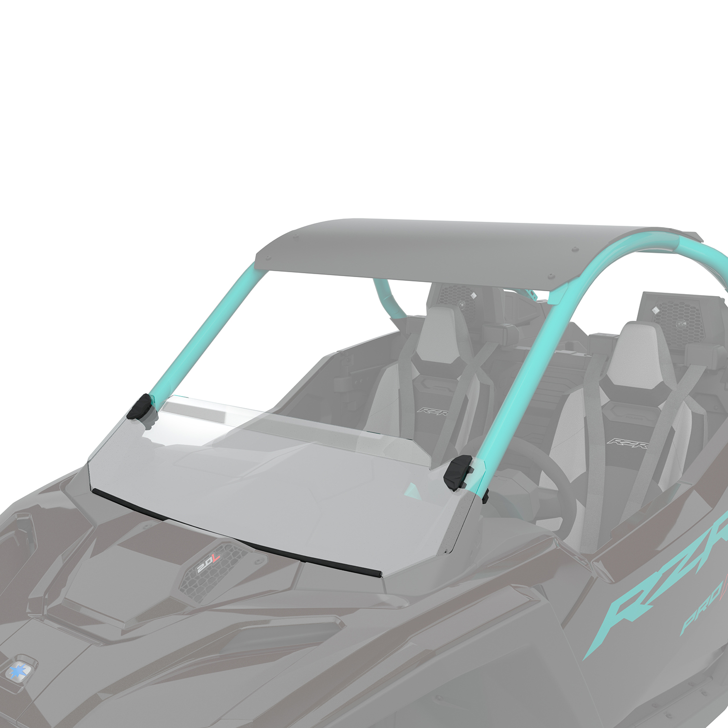 Lock & Ride Half Windshield - Hard Coat Poly | Polaris RZR