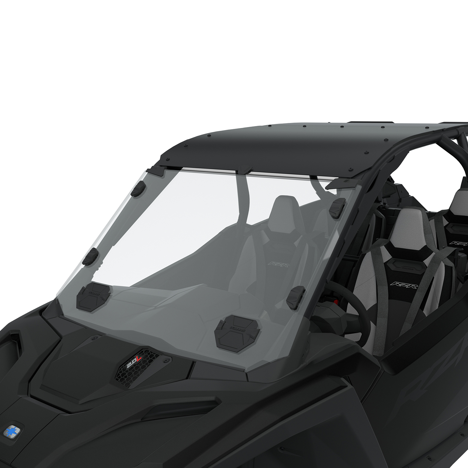 Lock & Ride Full Vented Windshield - Hard Coat Poly, 4-Seat
