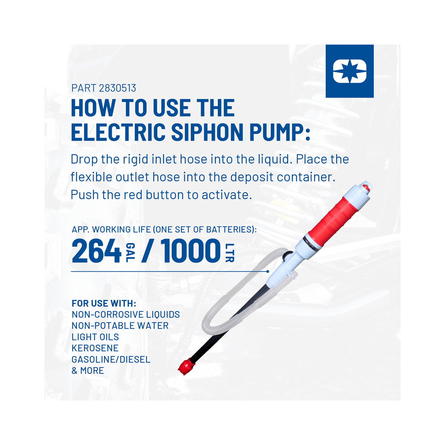 2D Battery Operated Siphon Pump, Part 2830513 | Polaris Slingshot