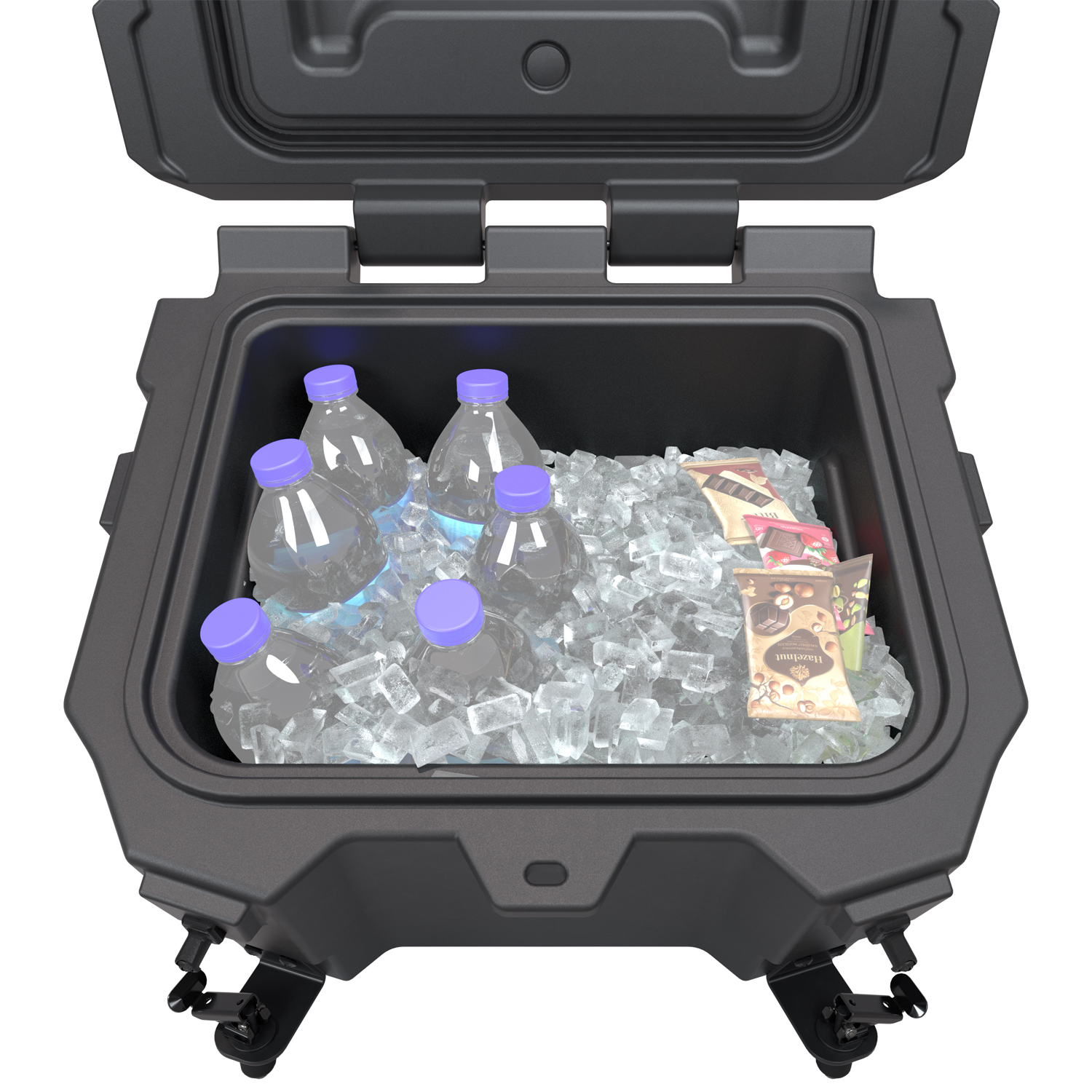 こーすけ Lockable 48 Quart Rear Cooler with Handle, Black | Polaris RZR