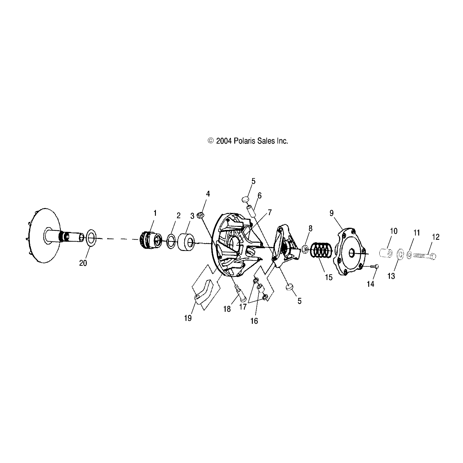 Braking Drive Clutch Assembly, Part 1321706 | Polaris Sportsman