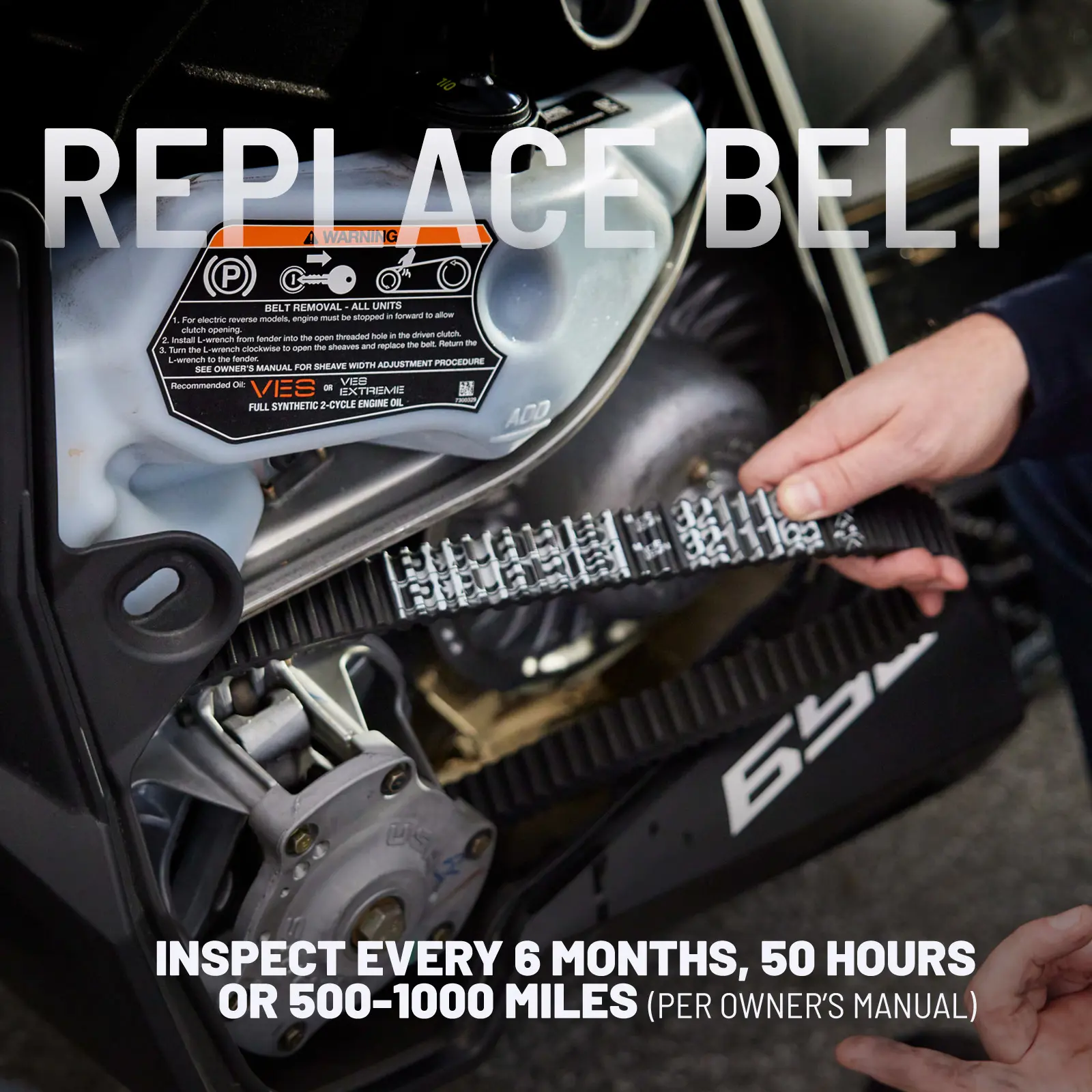 Snowmobile Drive Belt Replacement for Select IQ & RACER Models 