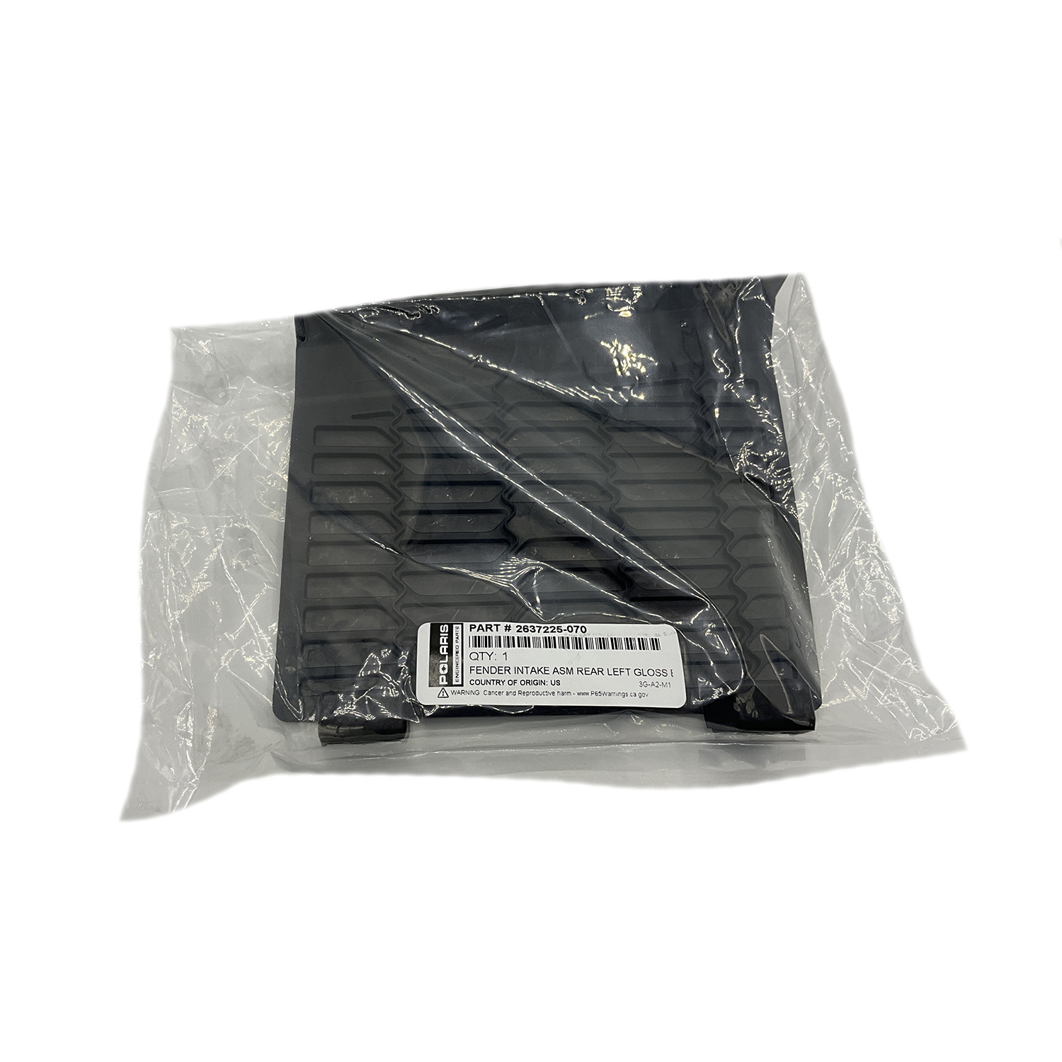 Fender Intake Assembly, Rear, Left, Gloss Black, Part 2637225-070