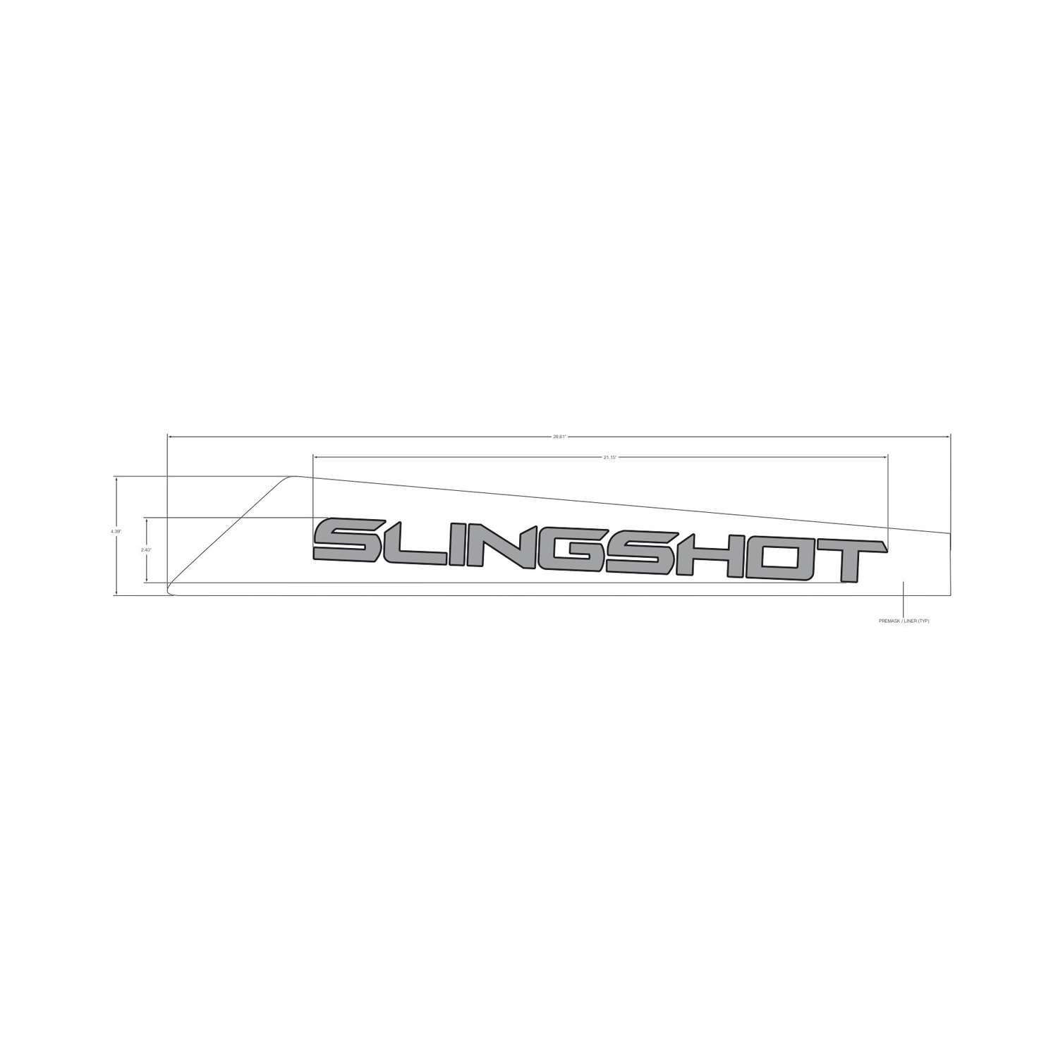 S♡Y Hood Slingshot Decal, Silver, Left-Hand, Part 7187367 | Polaris